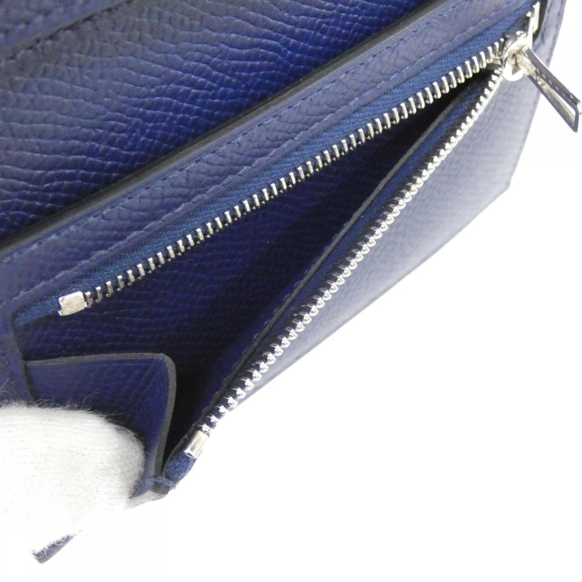 Hermes Blue Navy Epsom Leather Wallet (Tri-Fold) (Pre-Owned)