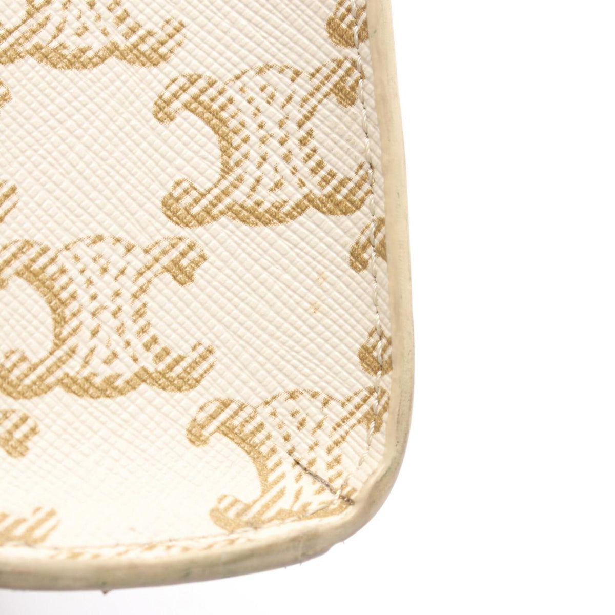 Celine Brown Ivory Coated Canvas Leather Handbag (Pre-Owned)