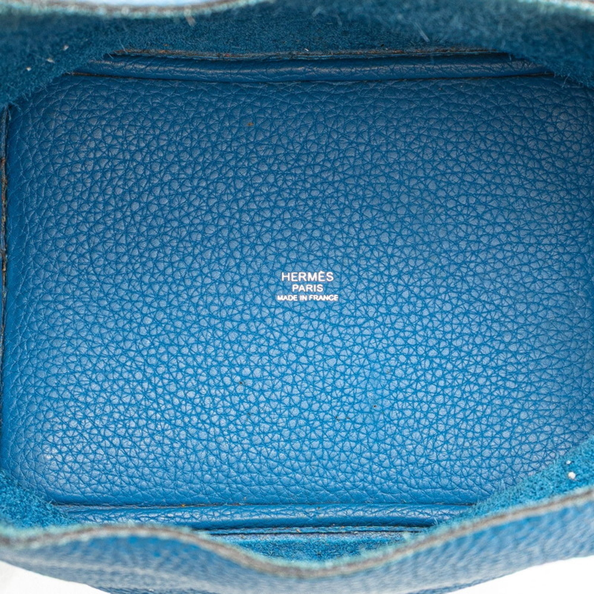 Hermes Blue Taurillon Clemence Leather Handbag (Pre-Owned)