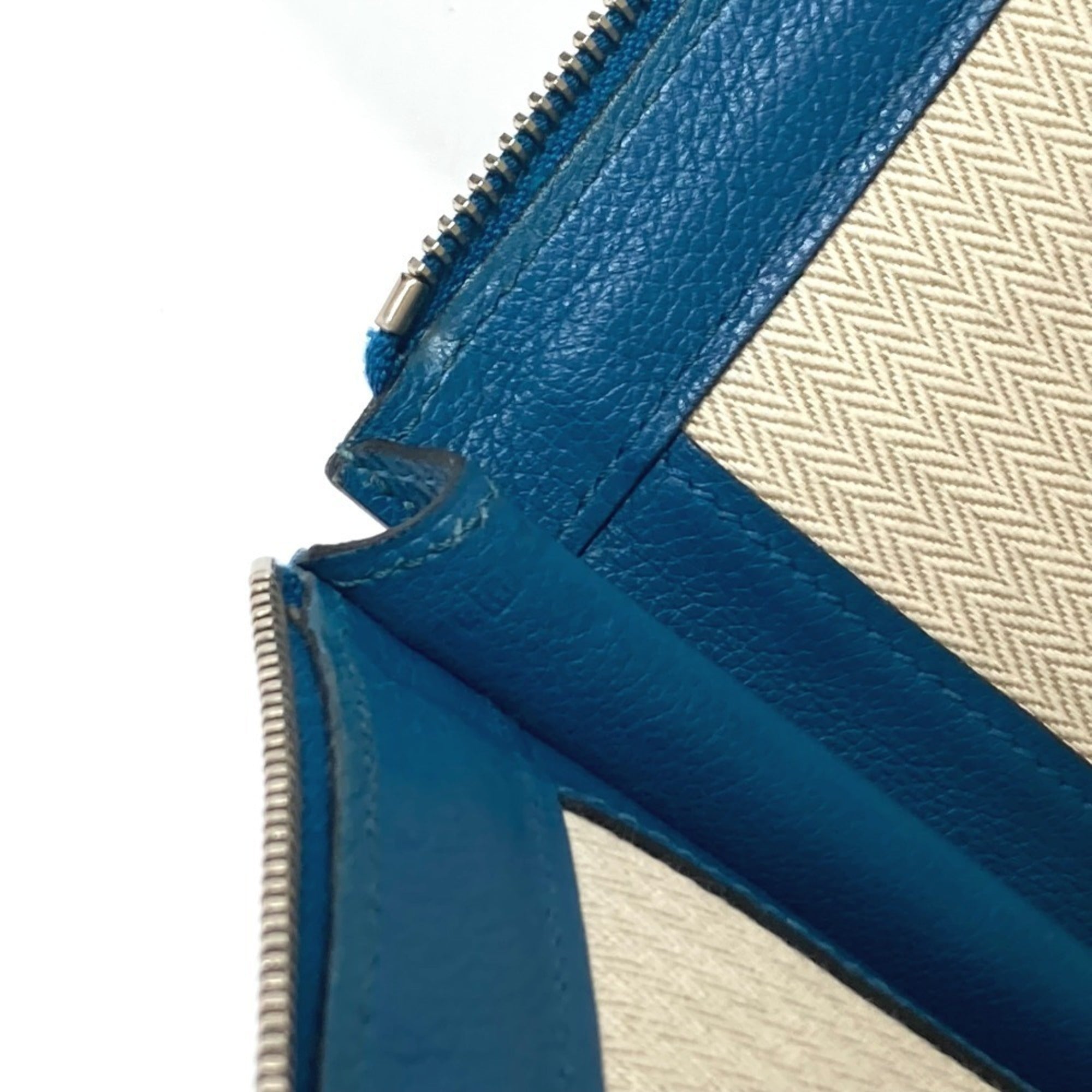 Hermes Blue Leather Clutch Bag Pouch (Pre-Owned)
