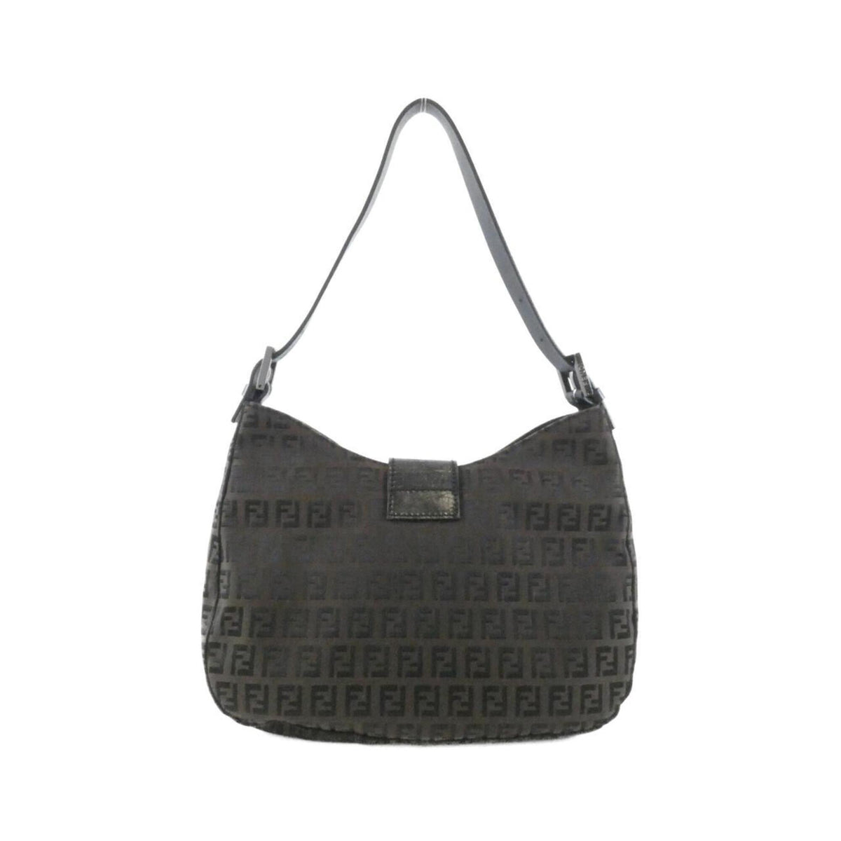 Fendi Black Brown Canvas Shoulder Bag (Pre-Owned)