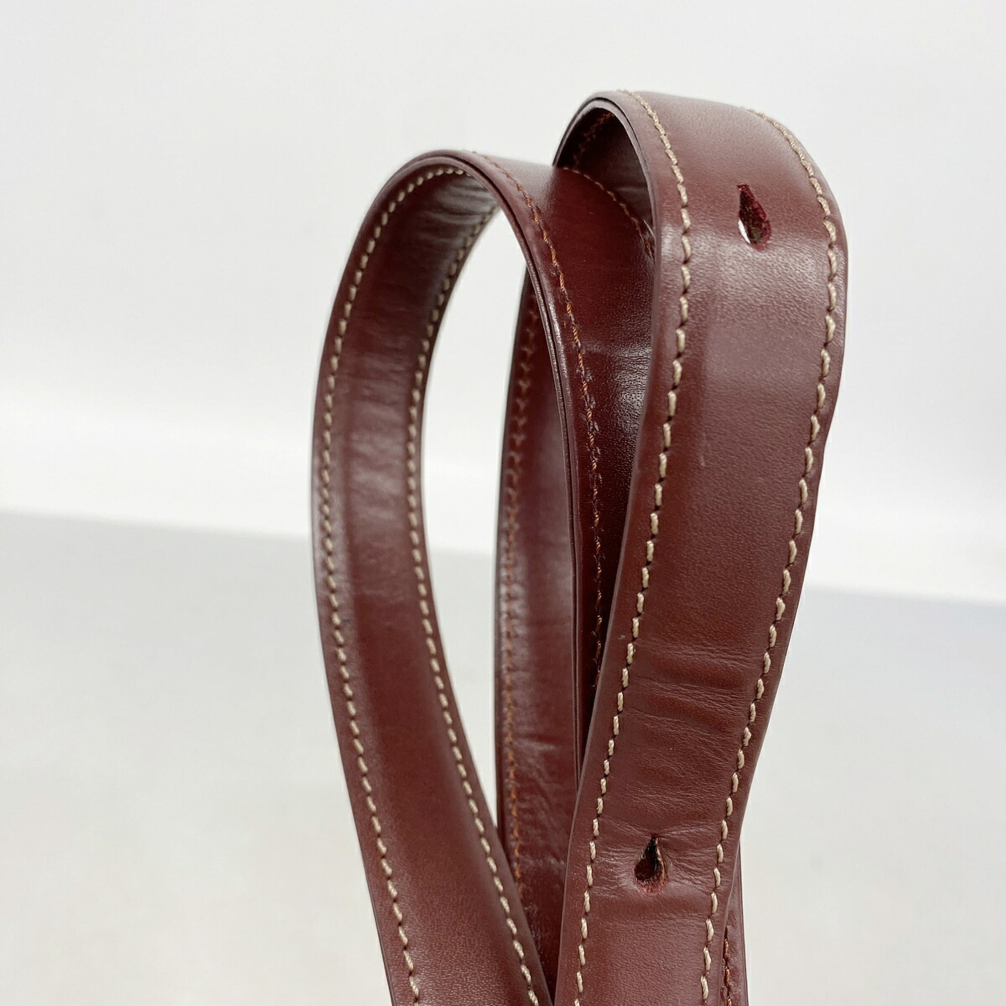 Cartier Bordeaux Leather Shoulder Bag (Pre-Owned)