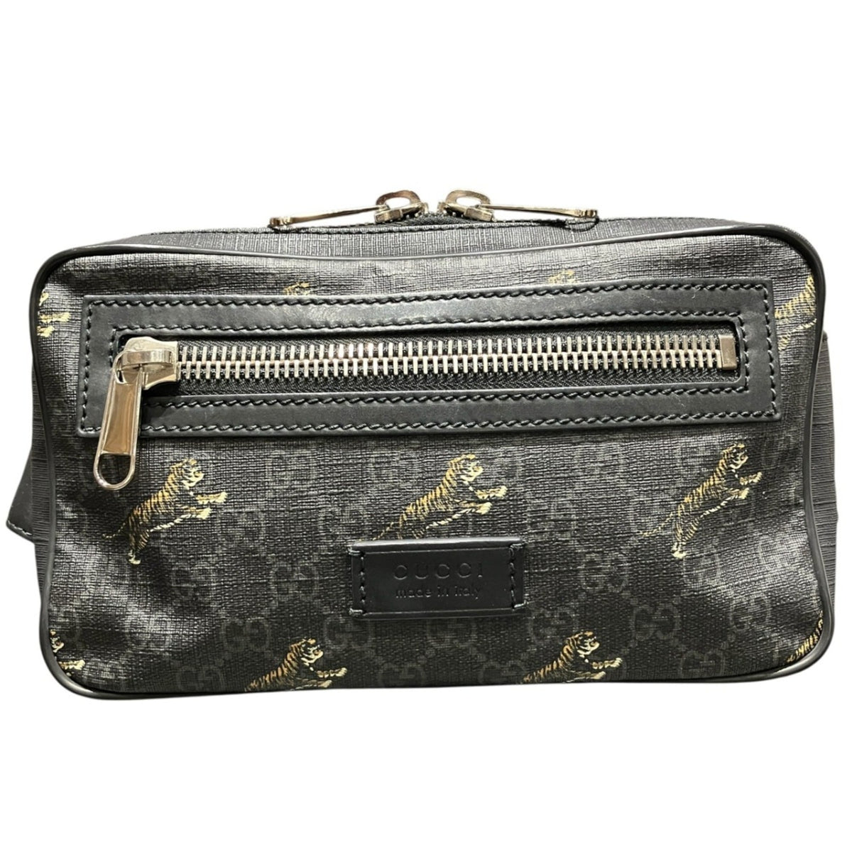 Gucci Black Canvas Leather Sling Bag (Pre-Owned)