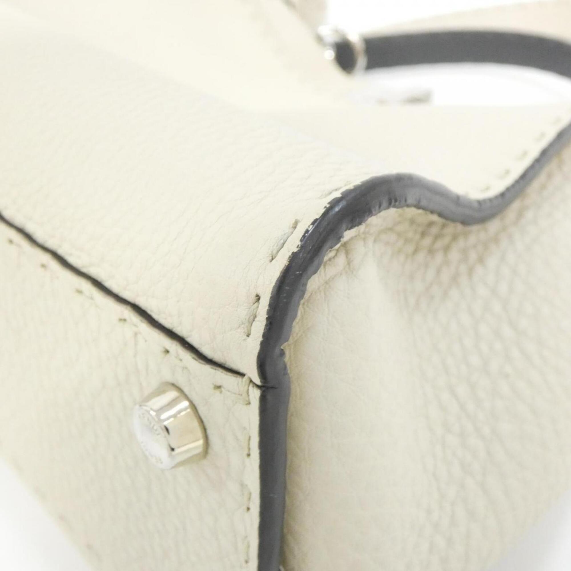 Fendi Selleria Silver Leather Handbag (Pre-Owned)