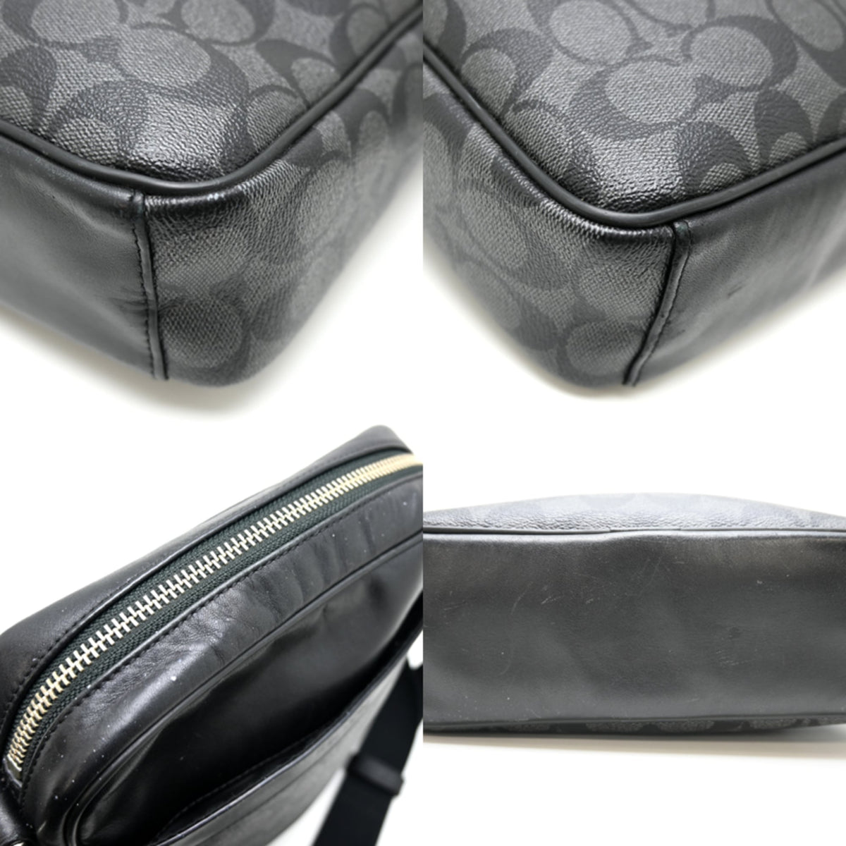 Coach Black Leather Pvc Shoulder Bag (Pre-Owned)