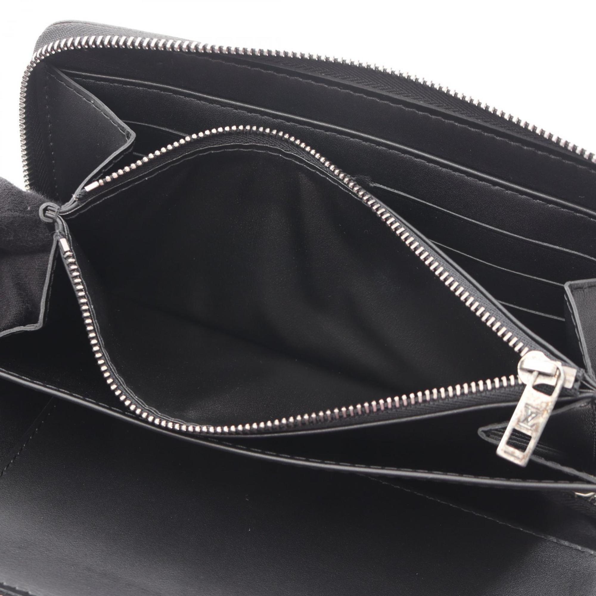 Louis Vuitton Black Leather Long Wallet (Bi-Fold) (Pre-Owned)