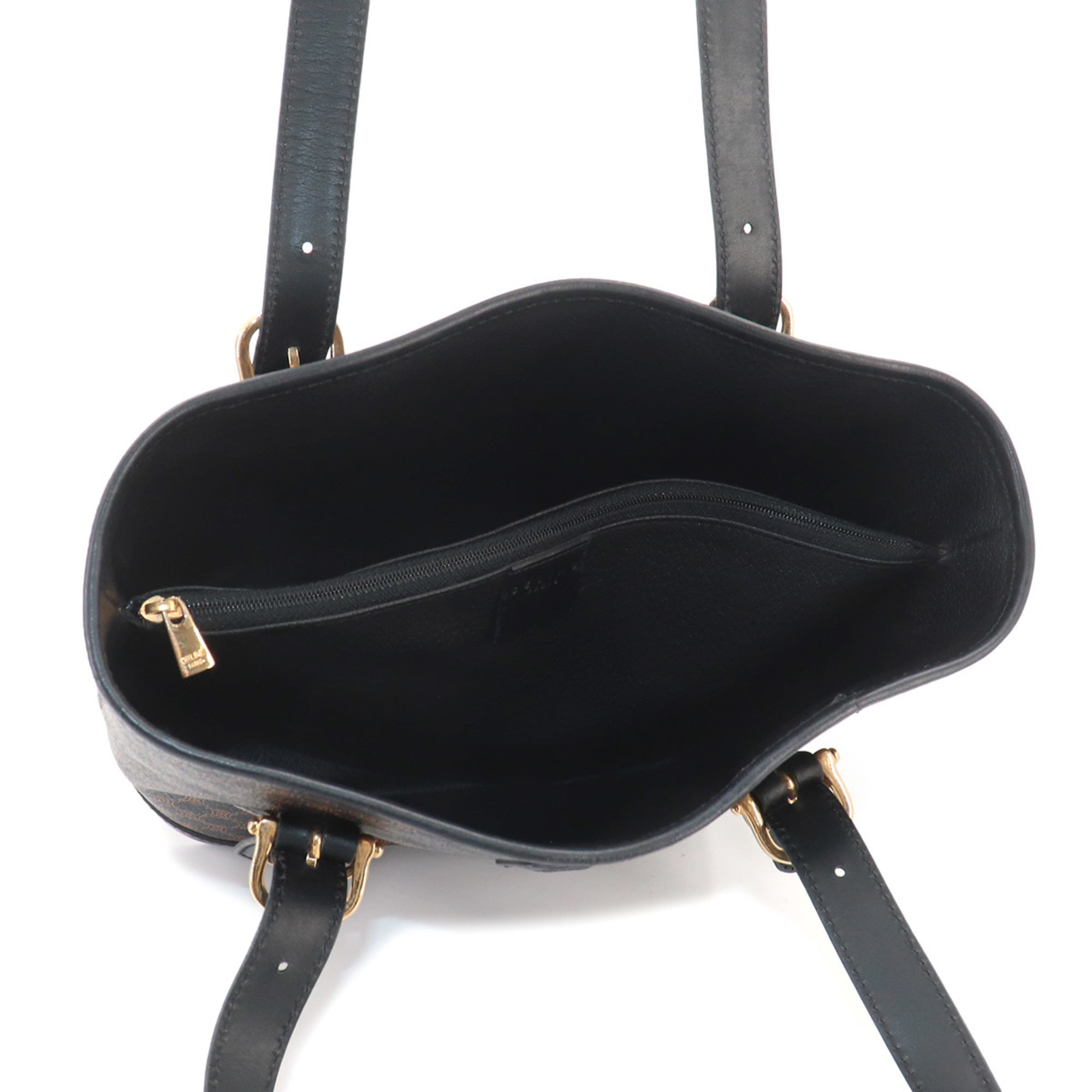 Celine Black Brown Faux Leather Handbag Tote Bag (Pre-Owned)