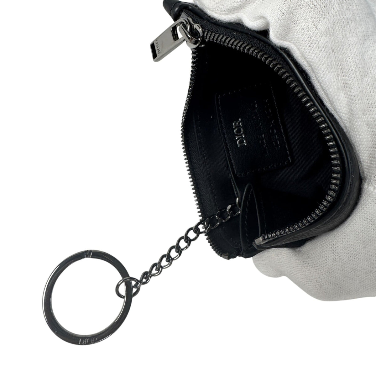 Christian Dior Black Leather Coin Purse/Coin Case (Pre-Owned)