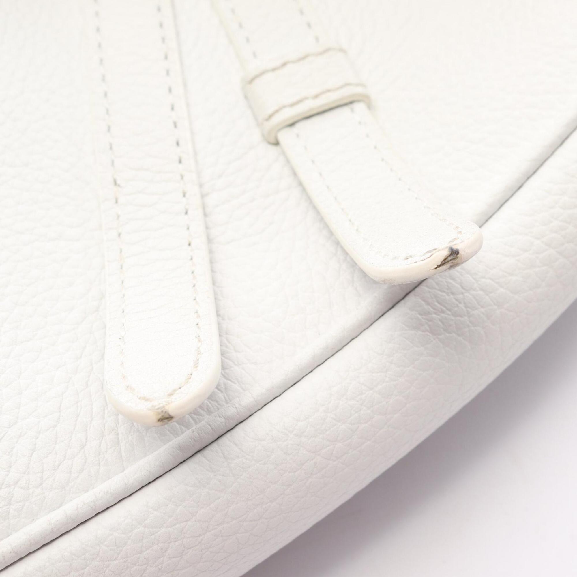 Christian Dior White Leather Fanny Pack Handbag Saddle Bag (Pre-Owned)