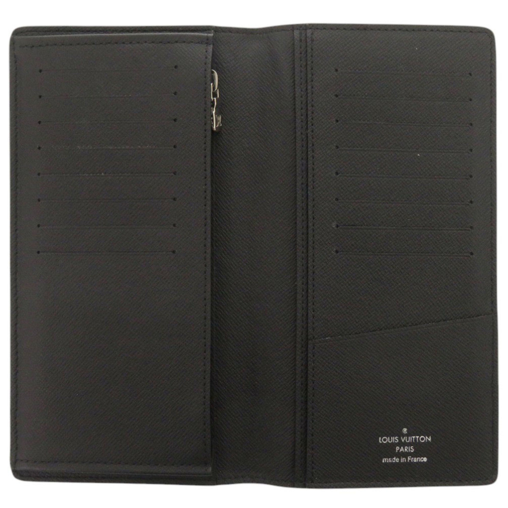 Louis Vuitton Black Taiga Leather Long Wallet (Bi-Fold) (Pre-Owned)