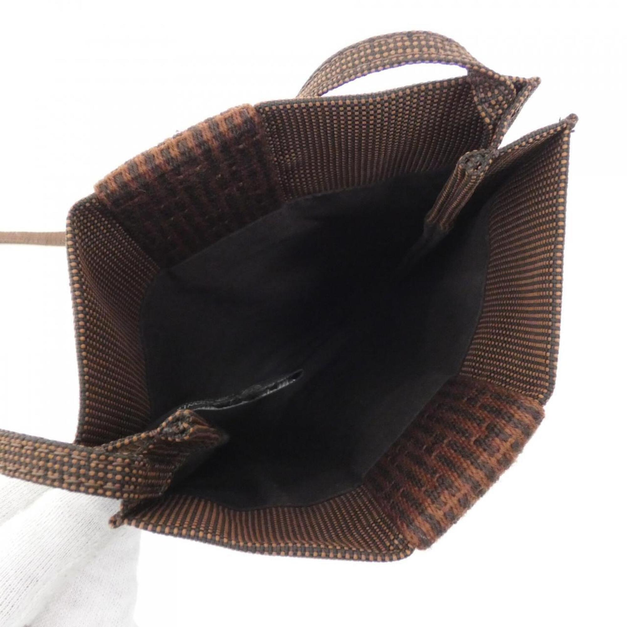Hermes Brown Canvas Pochette Shoulder Bag (Pre-Owned)
