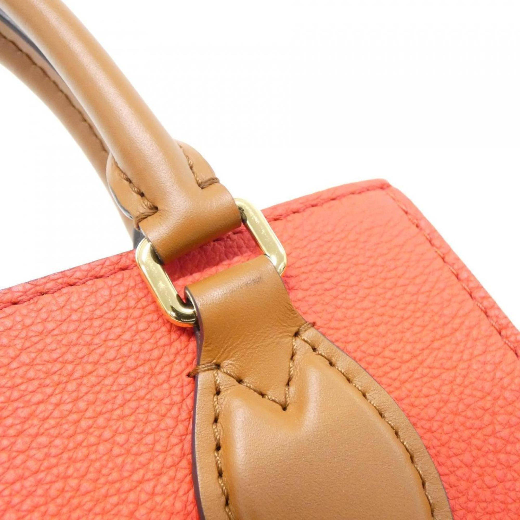 Louis Vuitton Black Cerise Cream Leather Coated Canvas Handbag (Pre-Owned)