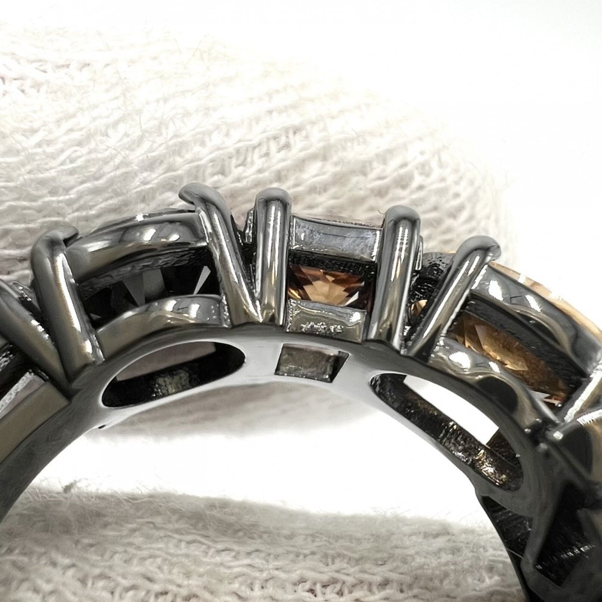 Louis Vuitton Black Orange Rhinestone Band Ring (Pre-Owned)