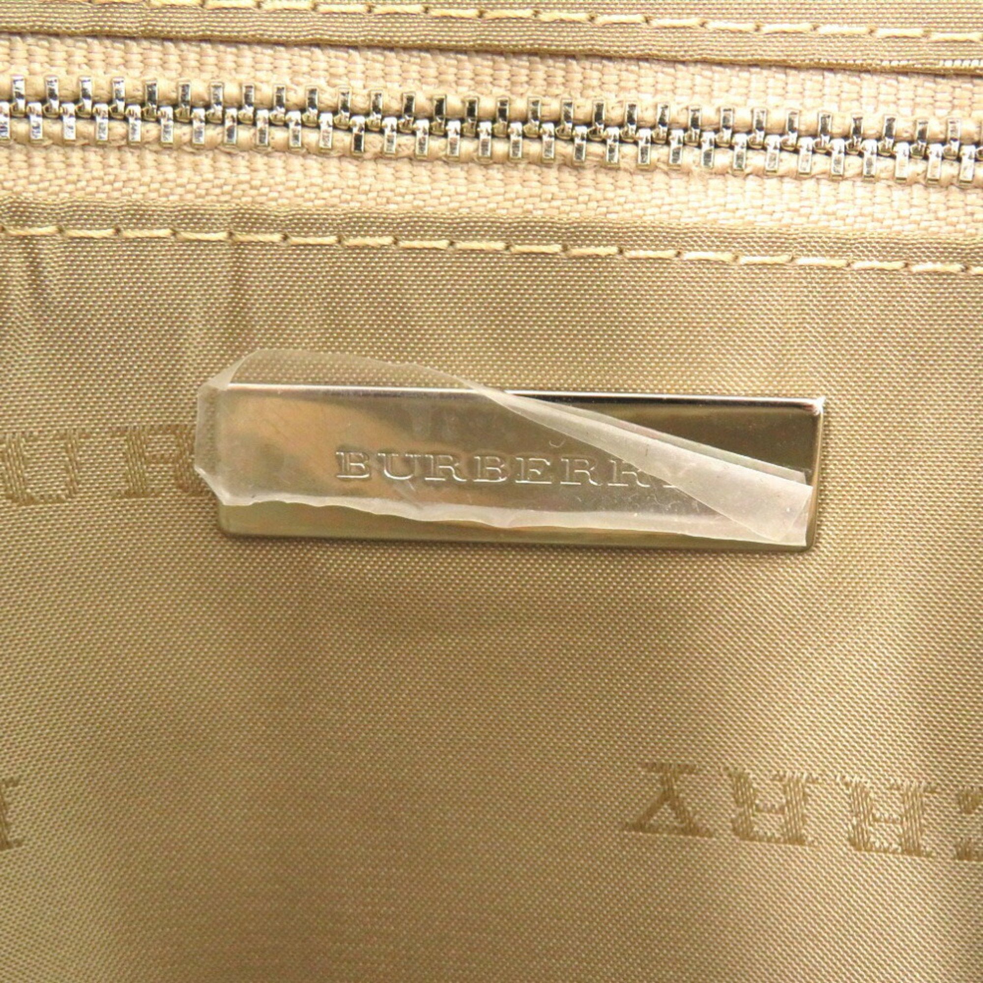 Burberry Beige Canvas Leather Handbag (Pre-Owned)