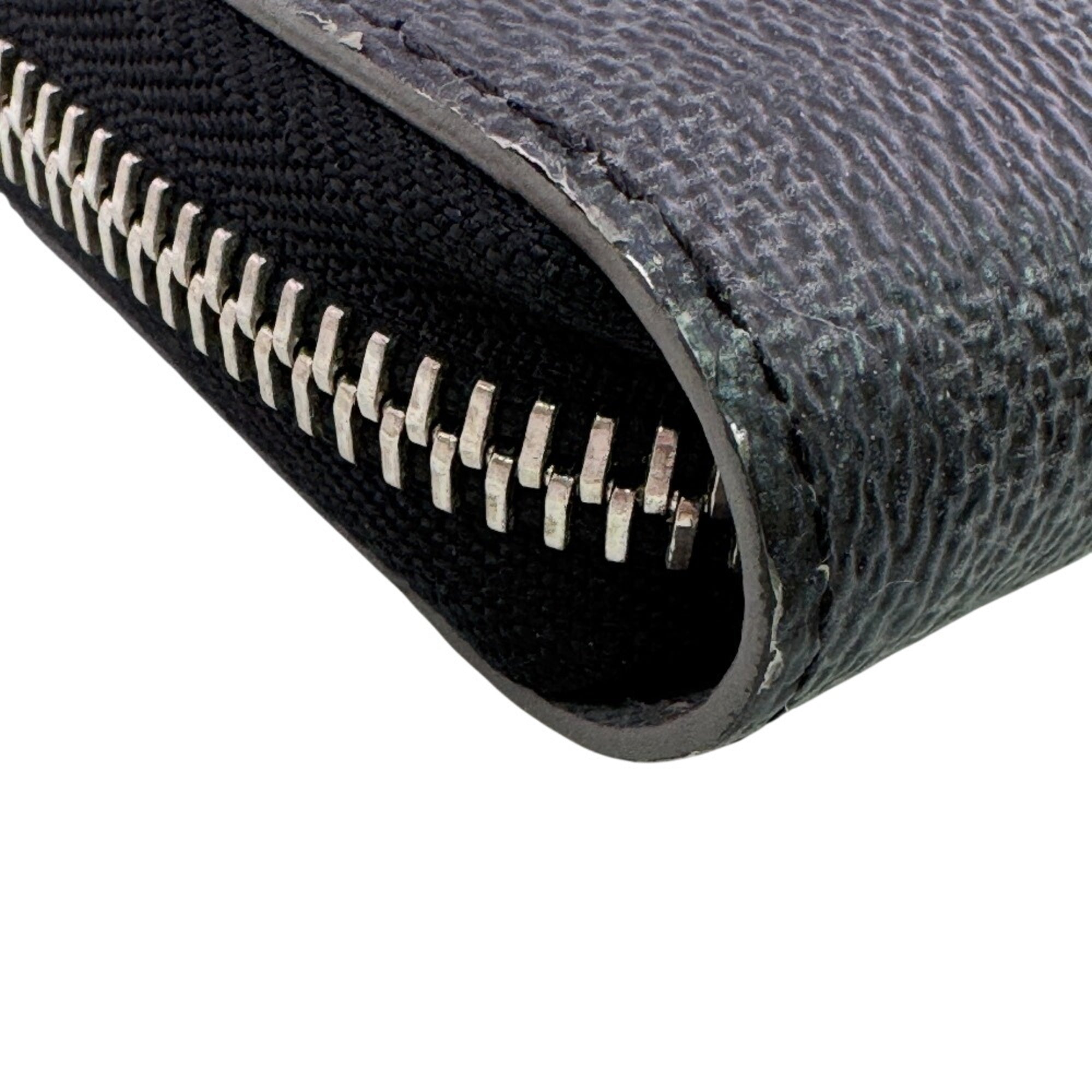 Louis Vuitton Black Gray Leather Long Wallet (Bi-Fold) (Pre-Owned)