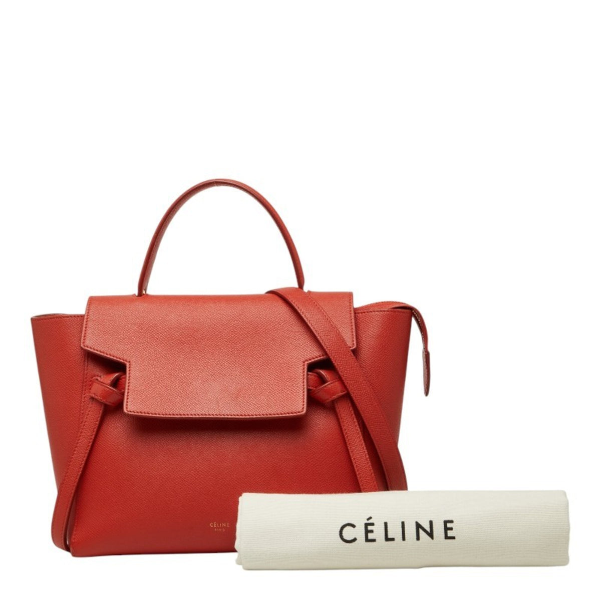 Celine Orange Leather Handbag Shoulder Bag (Pre-Owned)