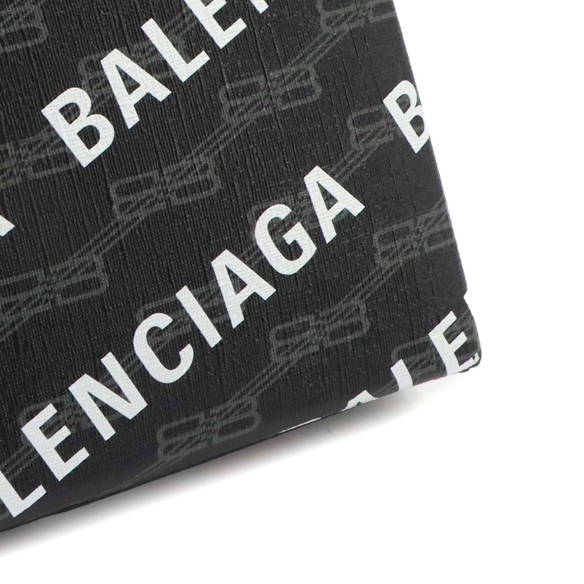 Balenciaga Black White Pvc Leather Handbag Shoulder Bag (Pre-Owned)