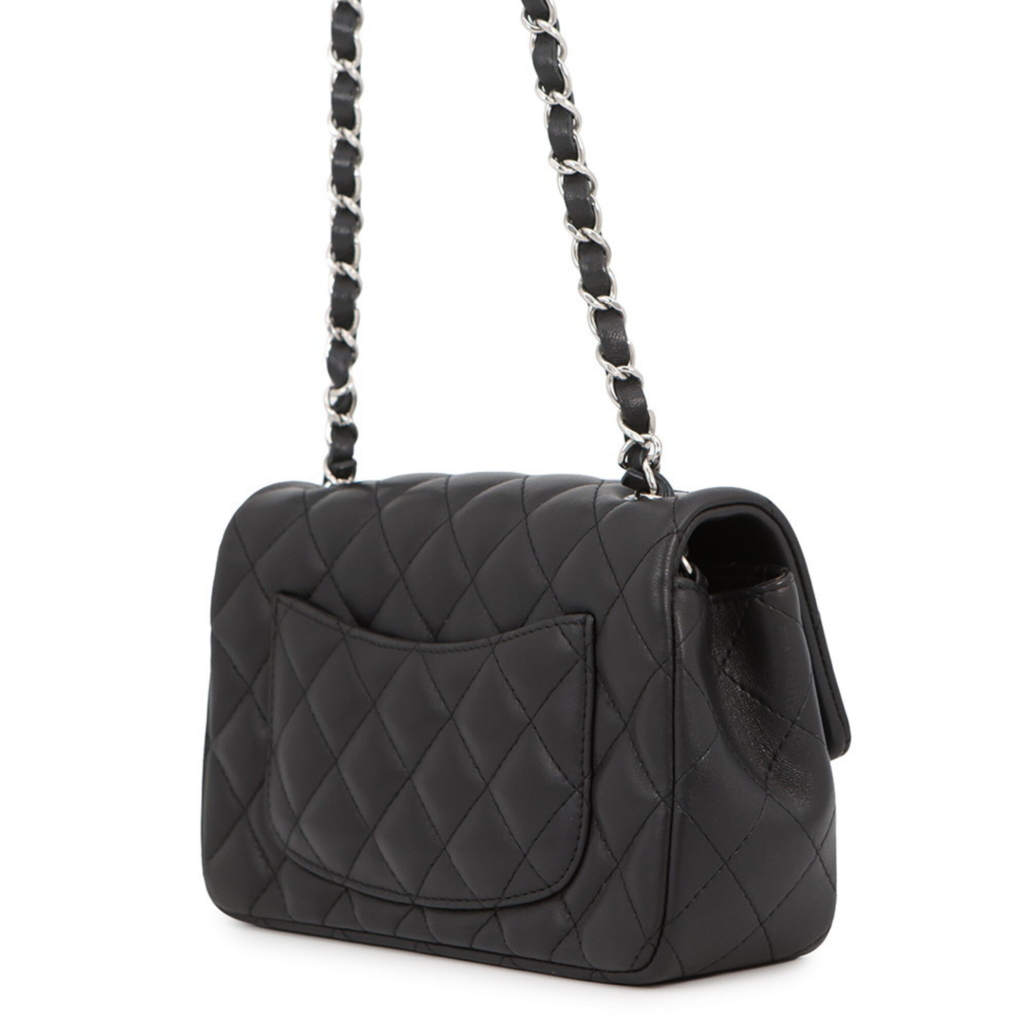 Chanel Black Leather Handbag Shoulder Bag (Pre-Owned)