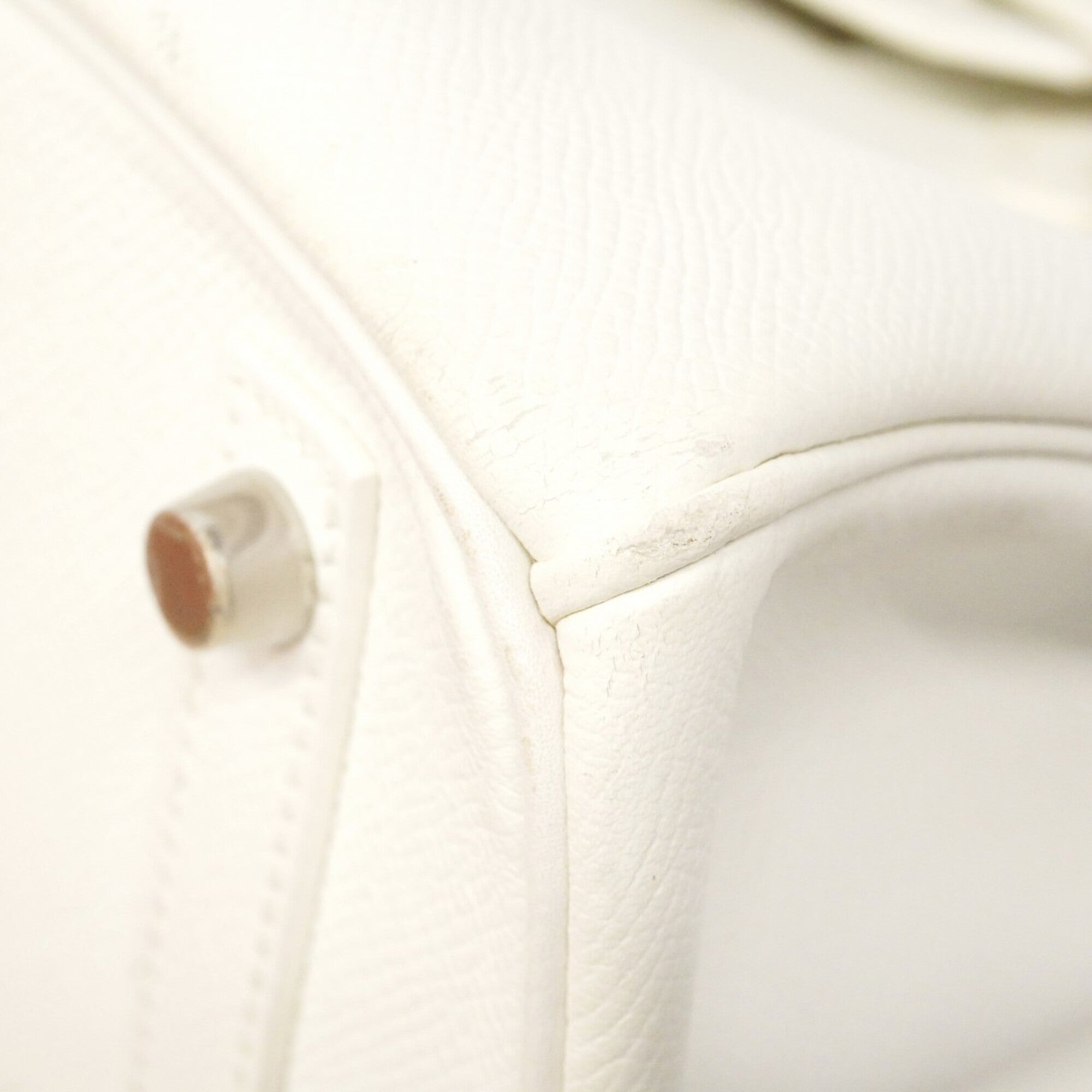 Hermes White Leather Handbag (Pre-Owned)