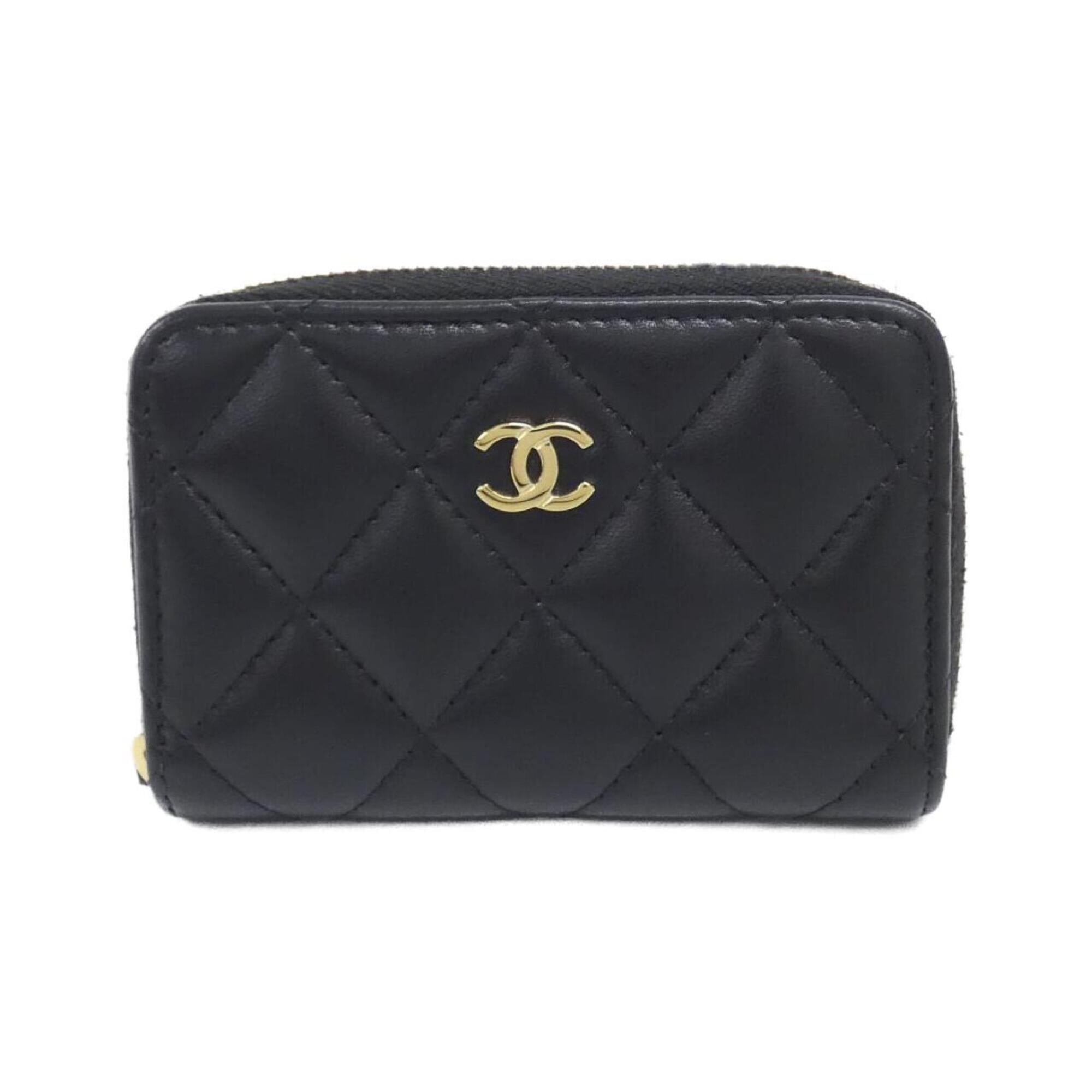 Chanel Black Leather Coin Purse/Coin Case (Pre-Owned)