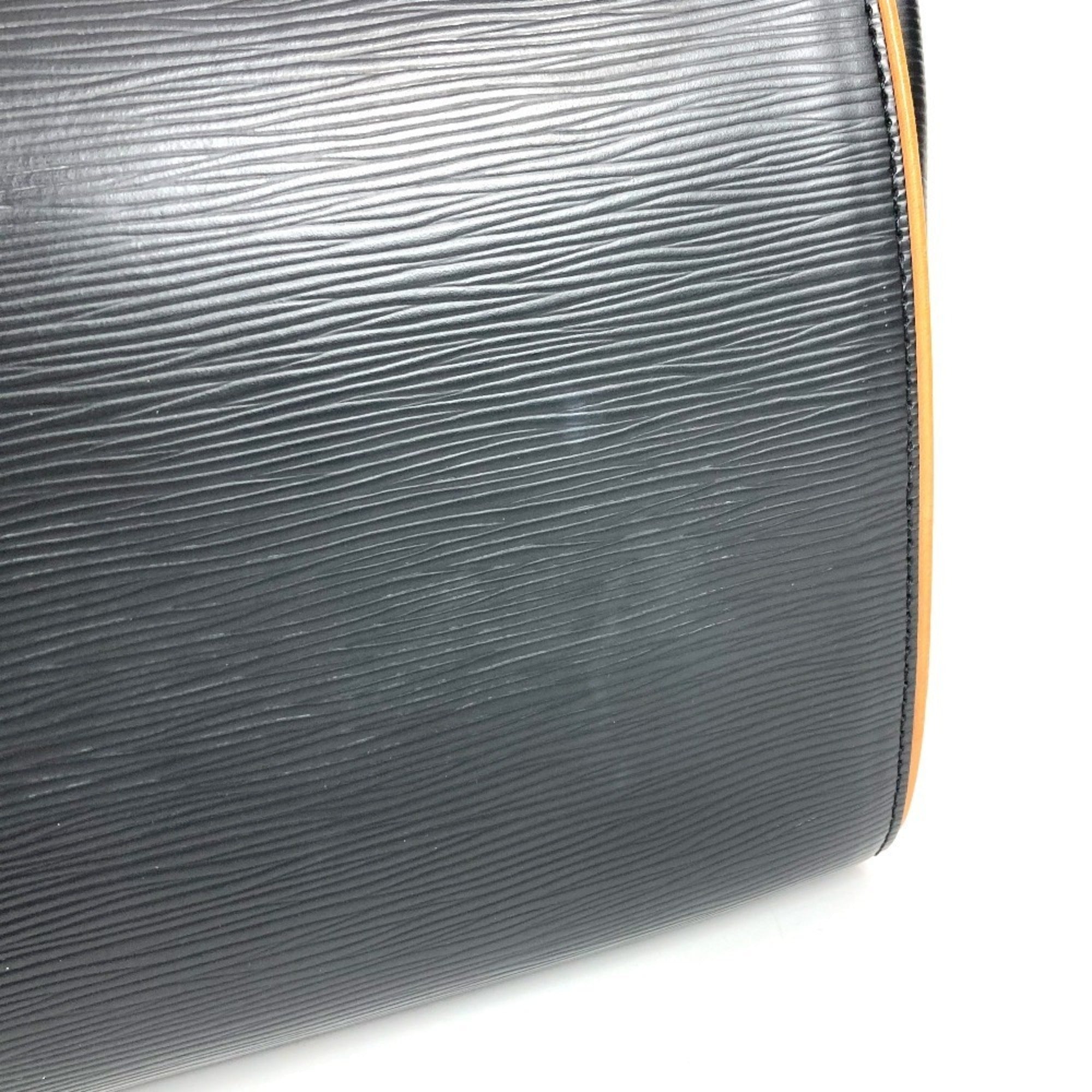 Louis Vuitton Black Noir Epi Leather Boston Bag Handbag Shoulder Bag (Pre-Owned)