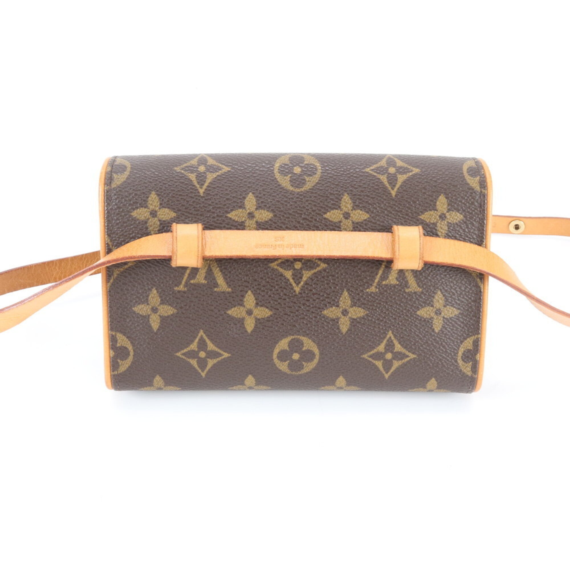Louis Vuitton Dark Brown Coated Canvas Leather Handbag Pochette (Pre-Owned)