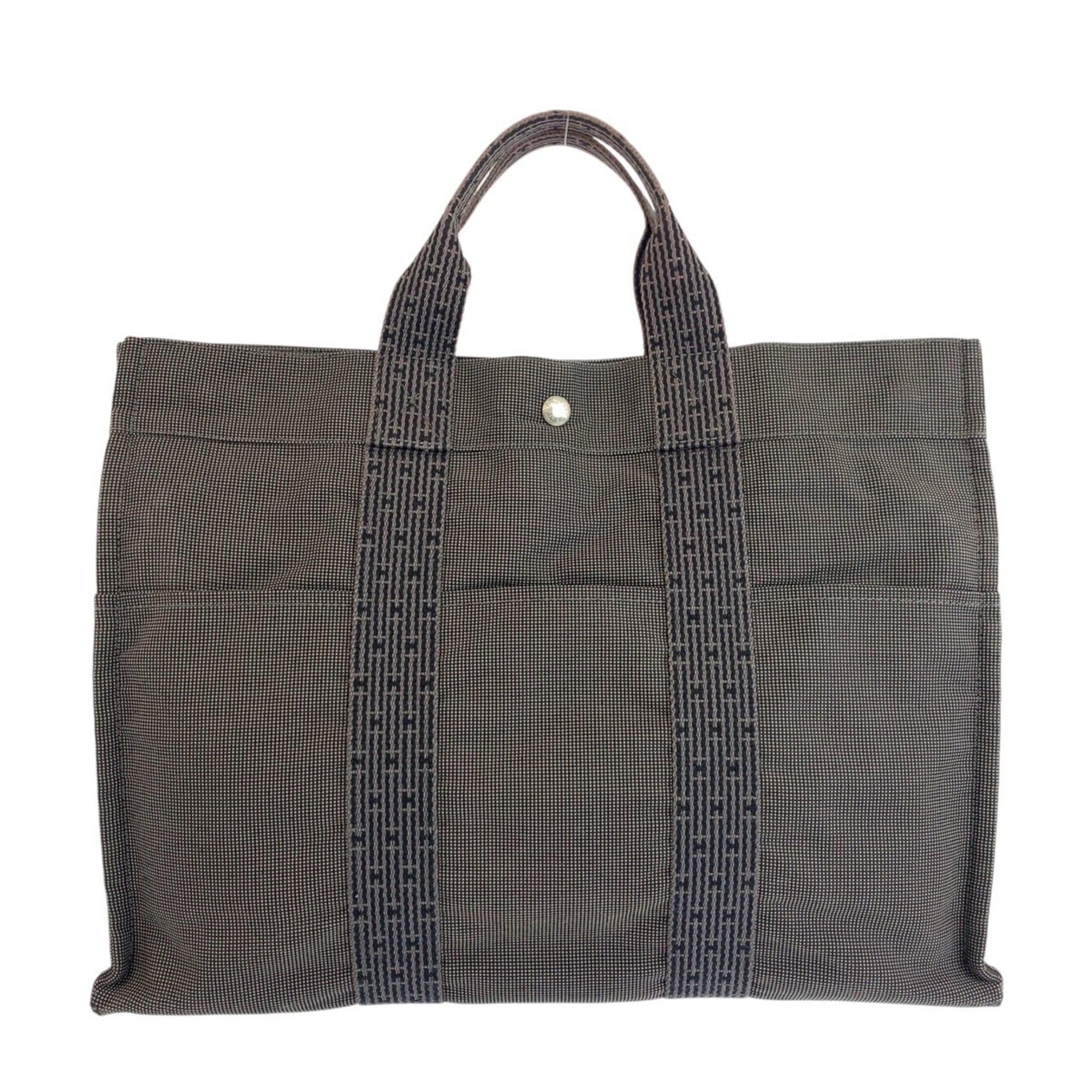 Hermes Gray Polyamide Handbag Tote Bag (Pre-Owned)
