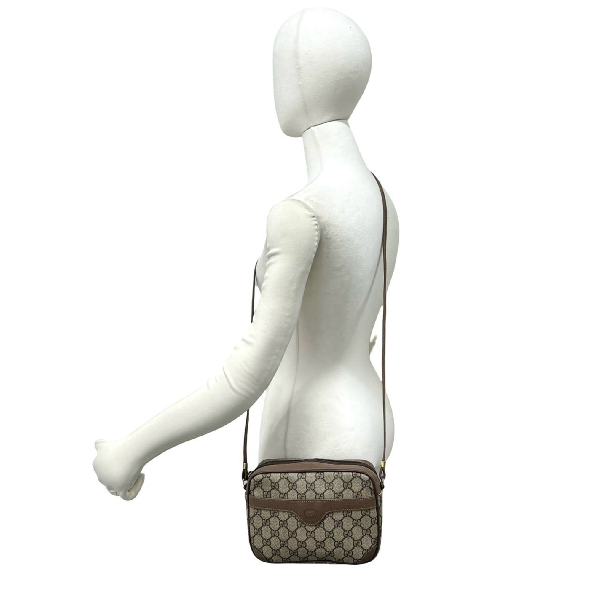 Gucci Brown Leather Pvc Pochette Shoulder Bag (Pre-Owned)