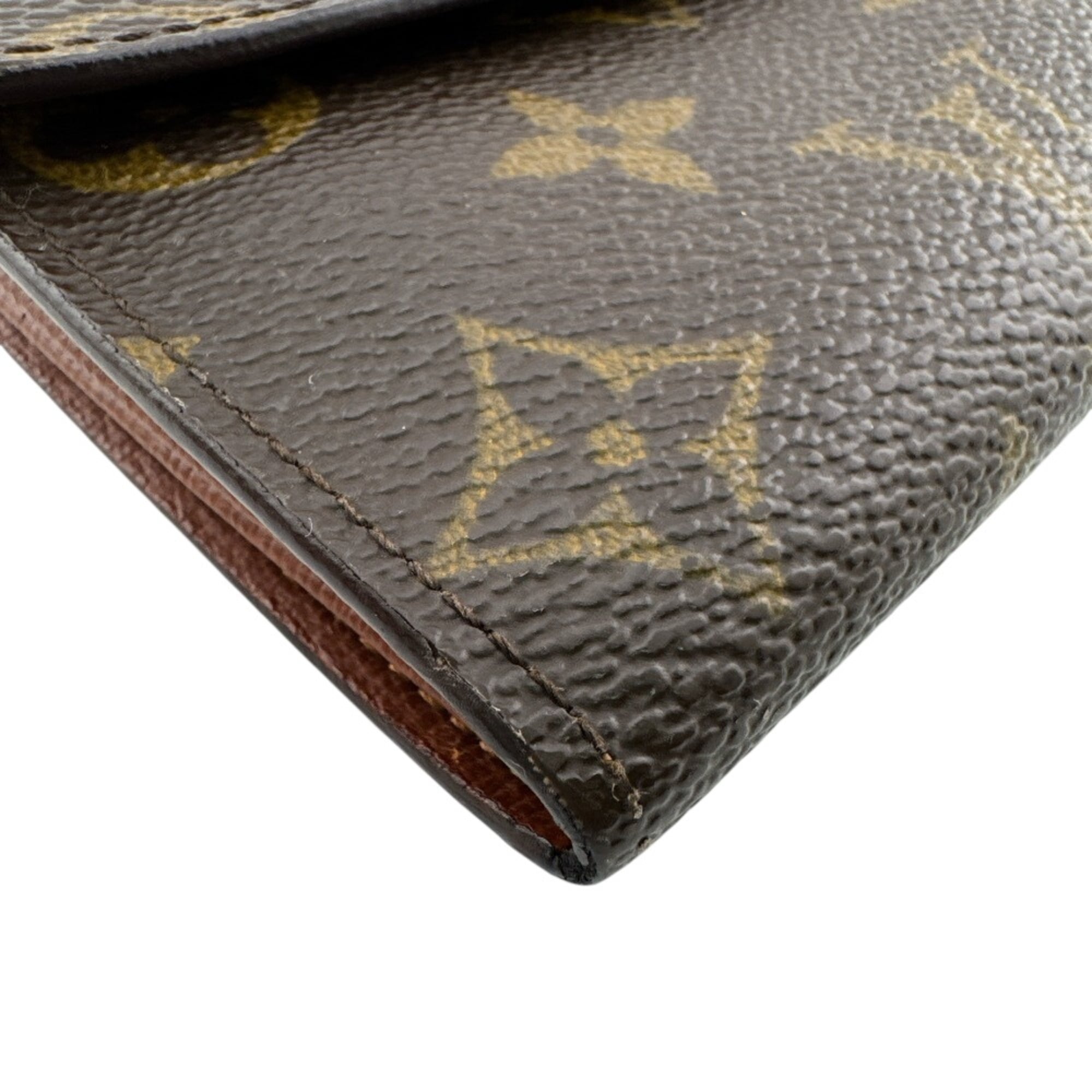 Louis Vuitton Monogram Brown Leather Long Wallet (Bi-Fold) (Pre-Owned)