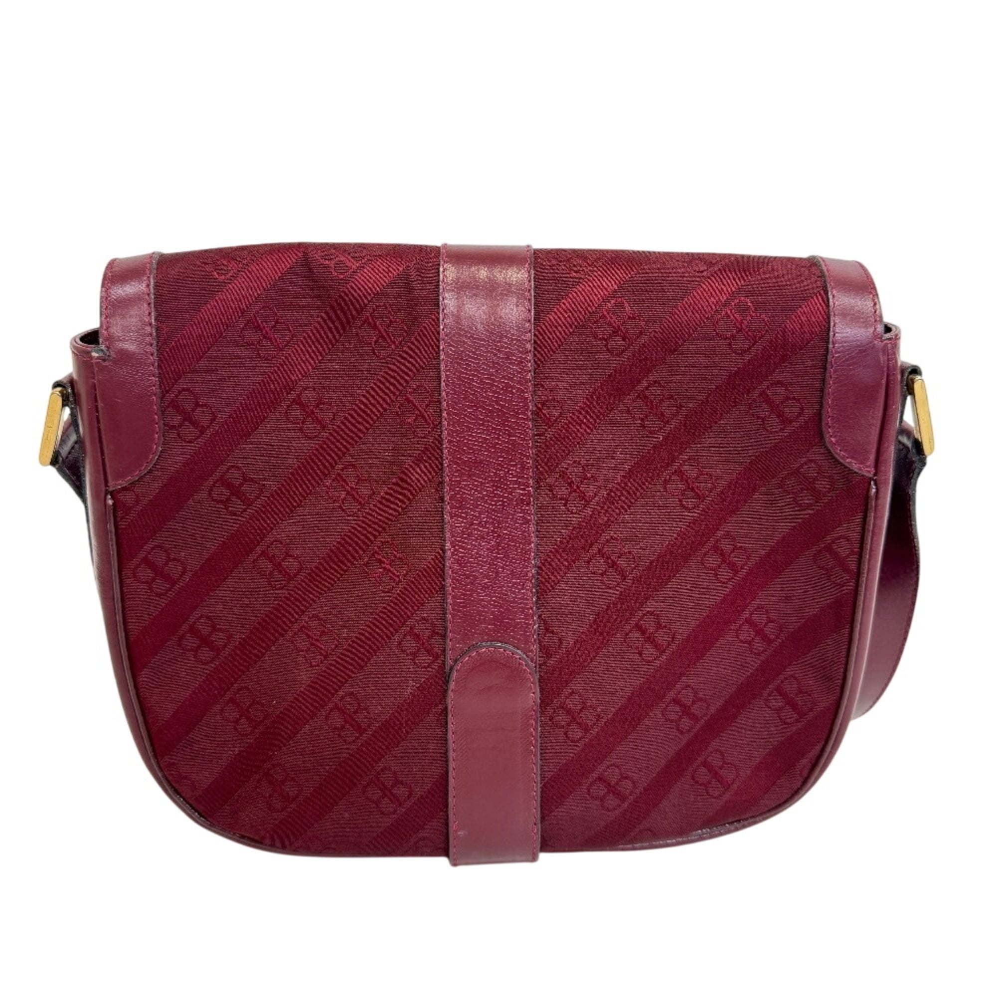 Balenciaga Bordeaux Canvas Leather Shoulder Bag (Pre-Owned)