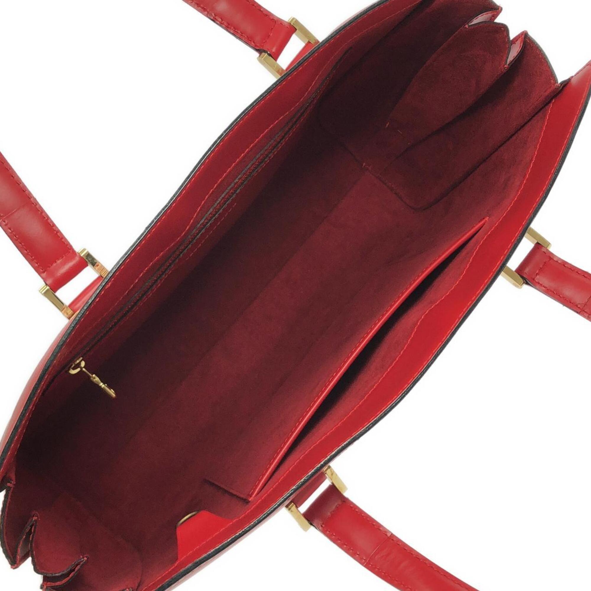 Louis Vuitton Red Color Leather Shoulder Bag (Pre-Owned)
