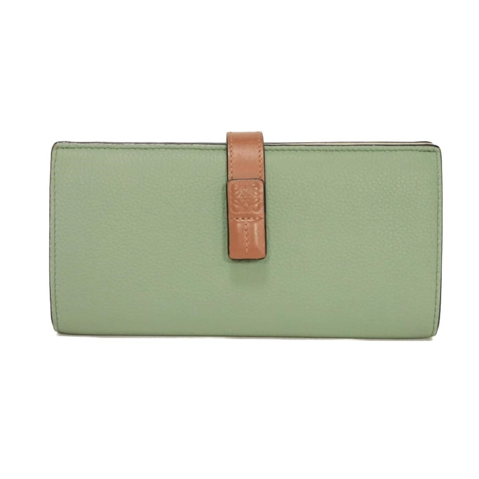 Loewe Green Leather Long Wallet (Bi-Fold) (Pre-Owned)