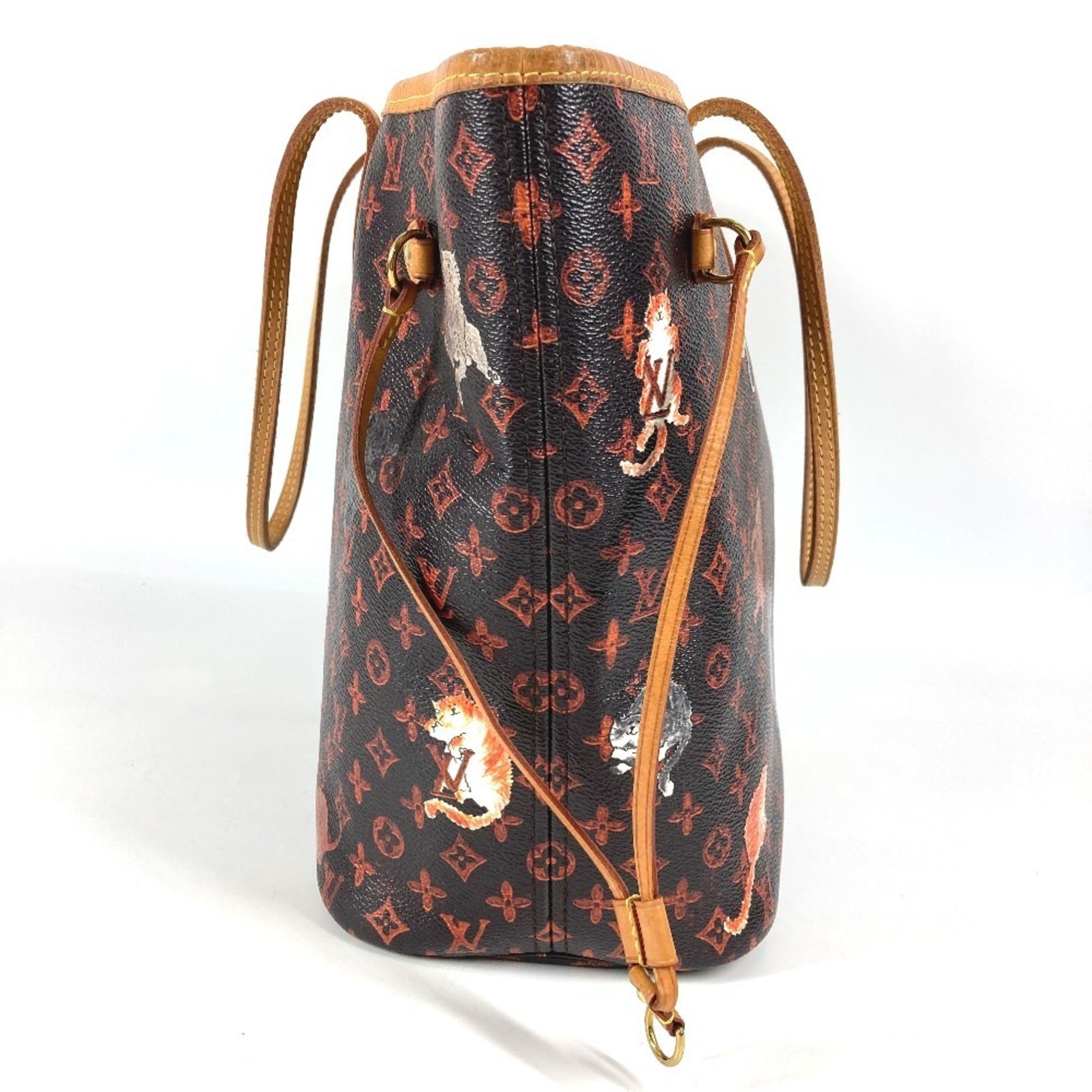 Louis Vuitton Brown Orange Monogram Leather Pouch Shoulder Bag Tote Bag (Pre-Owned)