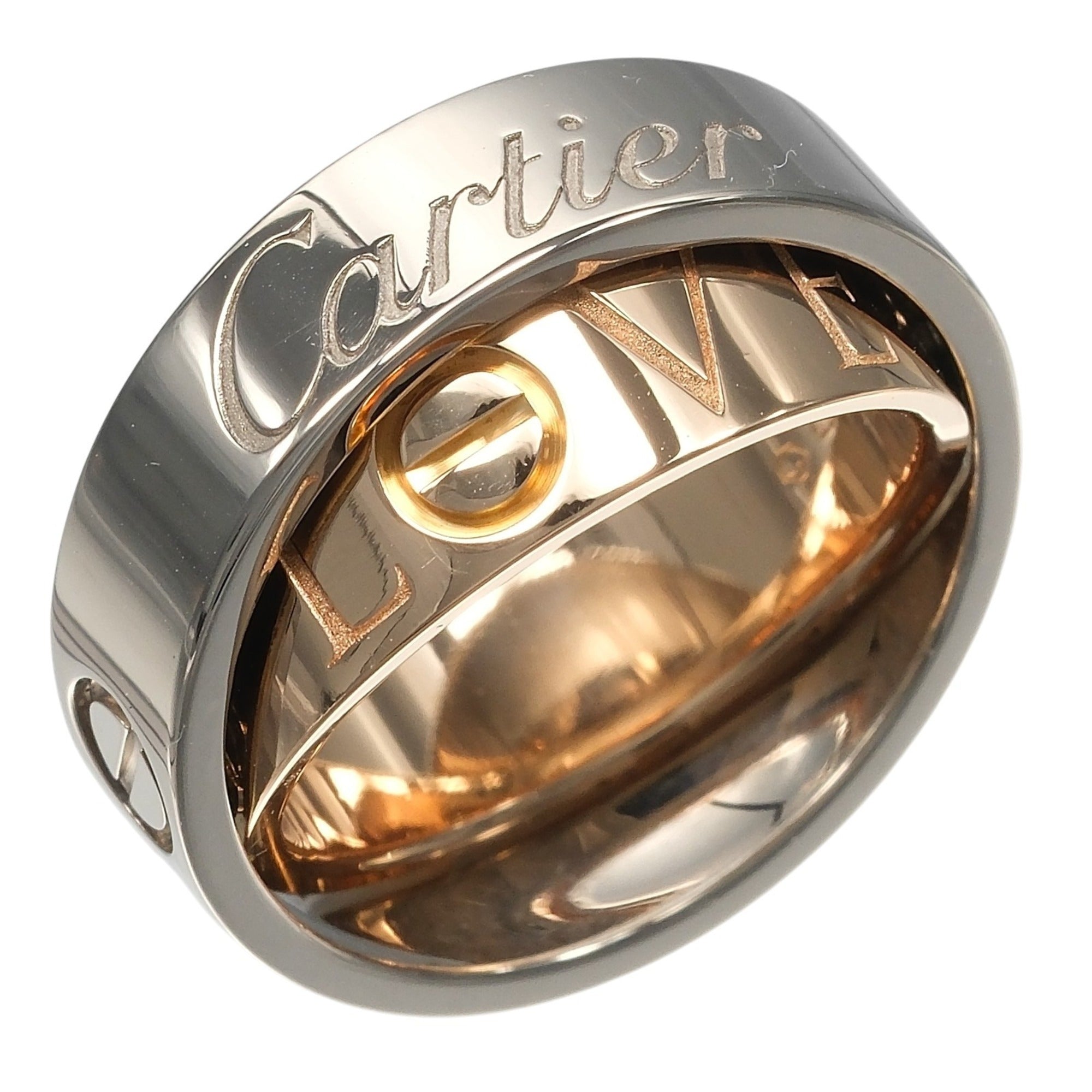 Cartier Pink Gold (18K) White Gold (18K) Band Ring (Pre-Owned)