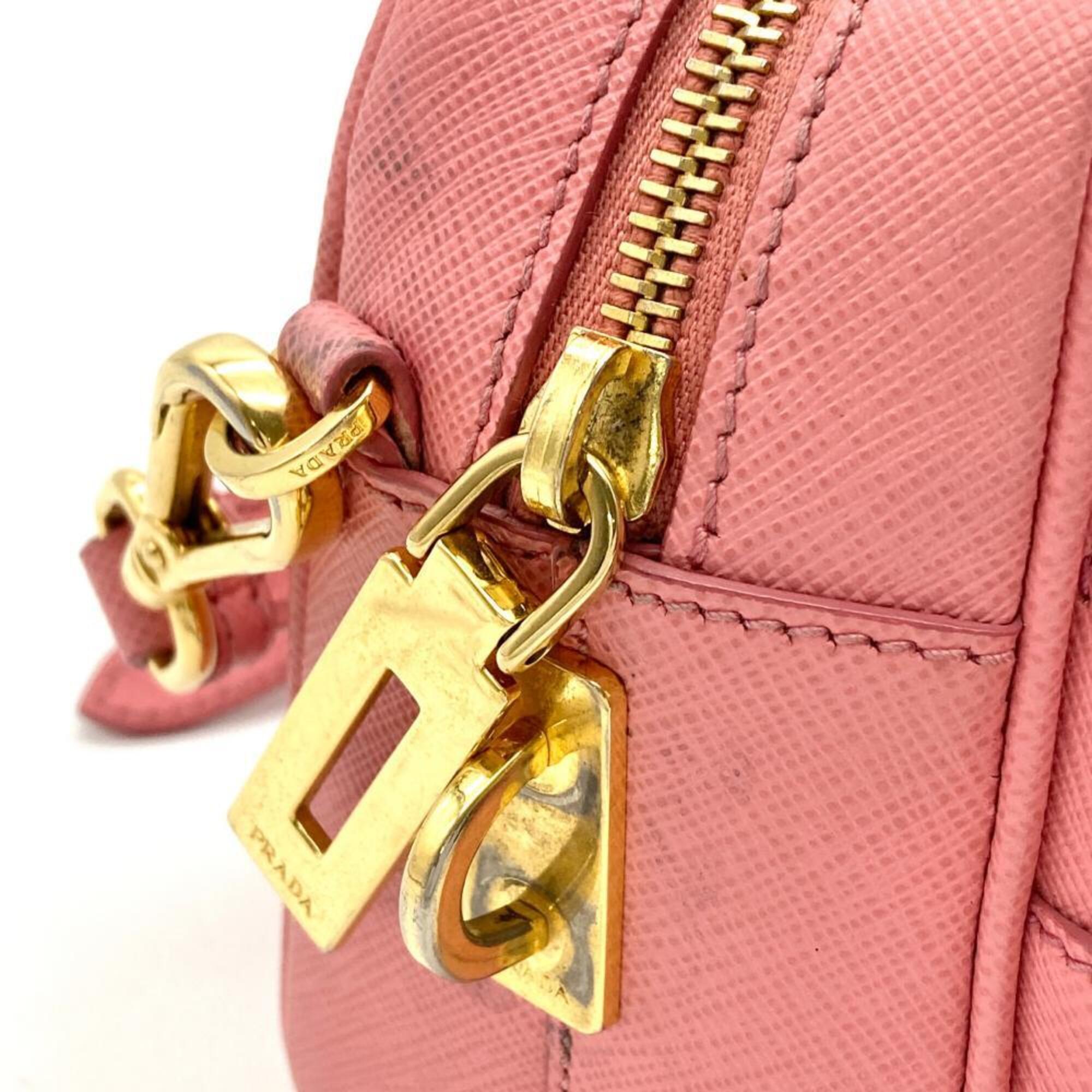 Prada Pink Leather Shoulder Bag (Pre-Owned)