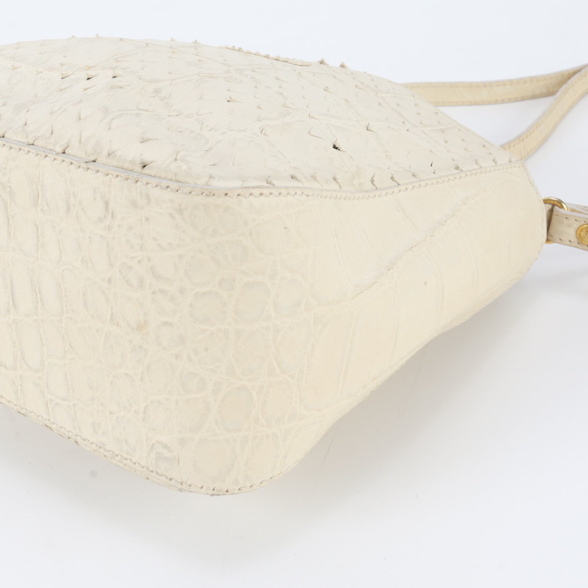 Fendi Ivory Leather Handbag Shoulder Bag Tote Bag (Pre-Owned)
