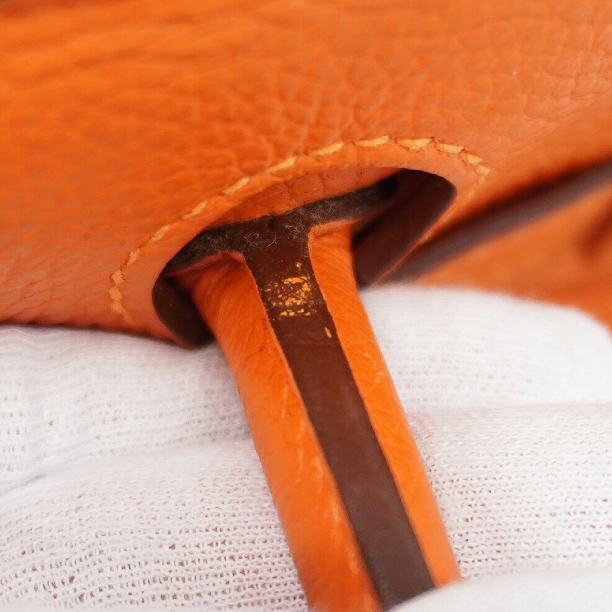 Hermes Orange Togo Leather Handbag (Pre-Owned)