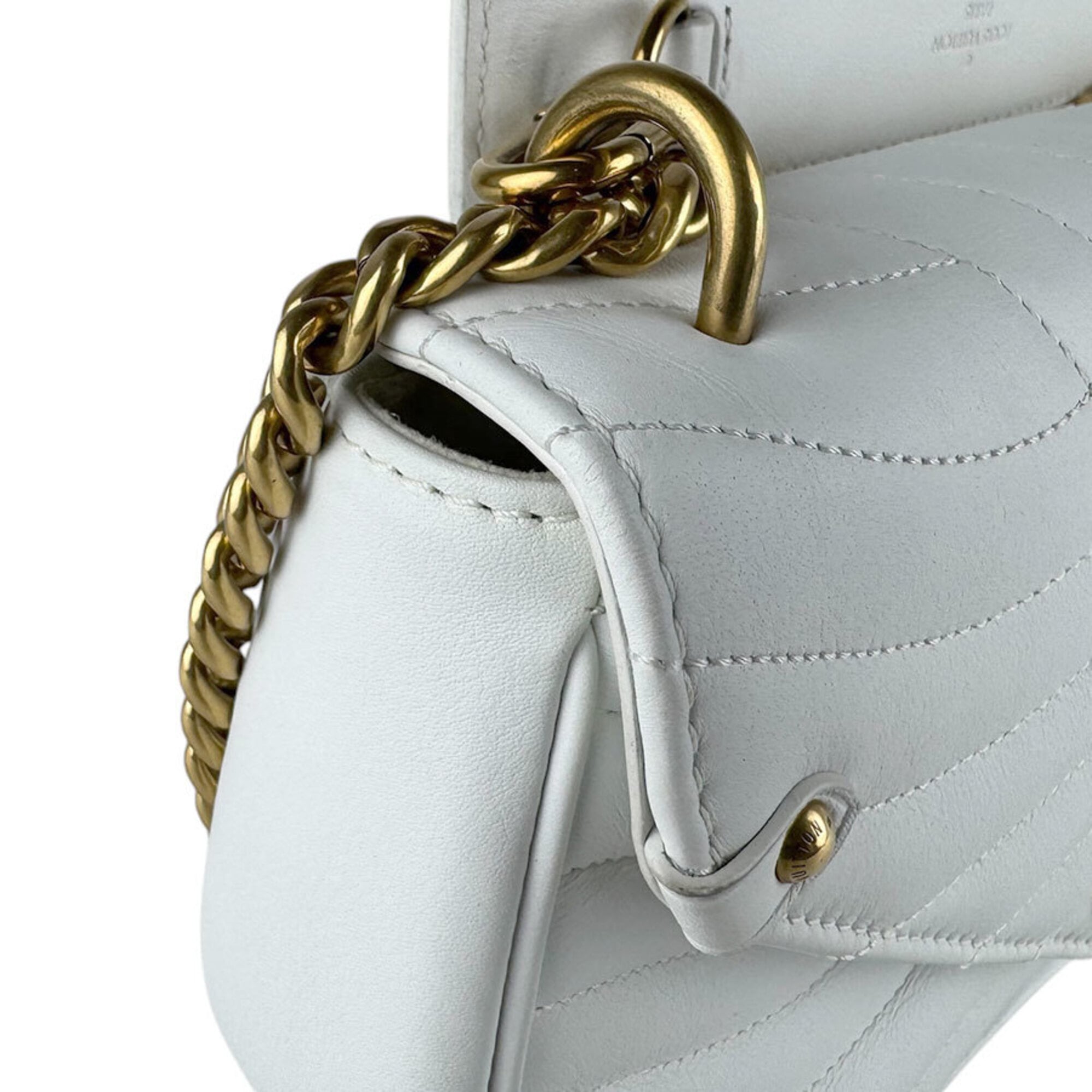 Louis Vuitton Light Gray White Leather Shoulder Bag (Pre-Owned)