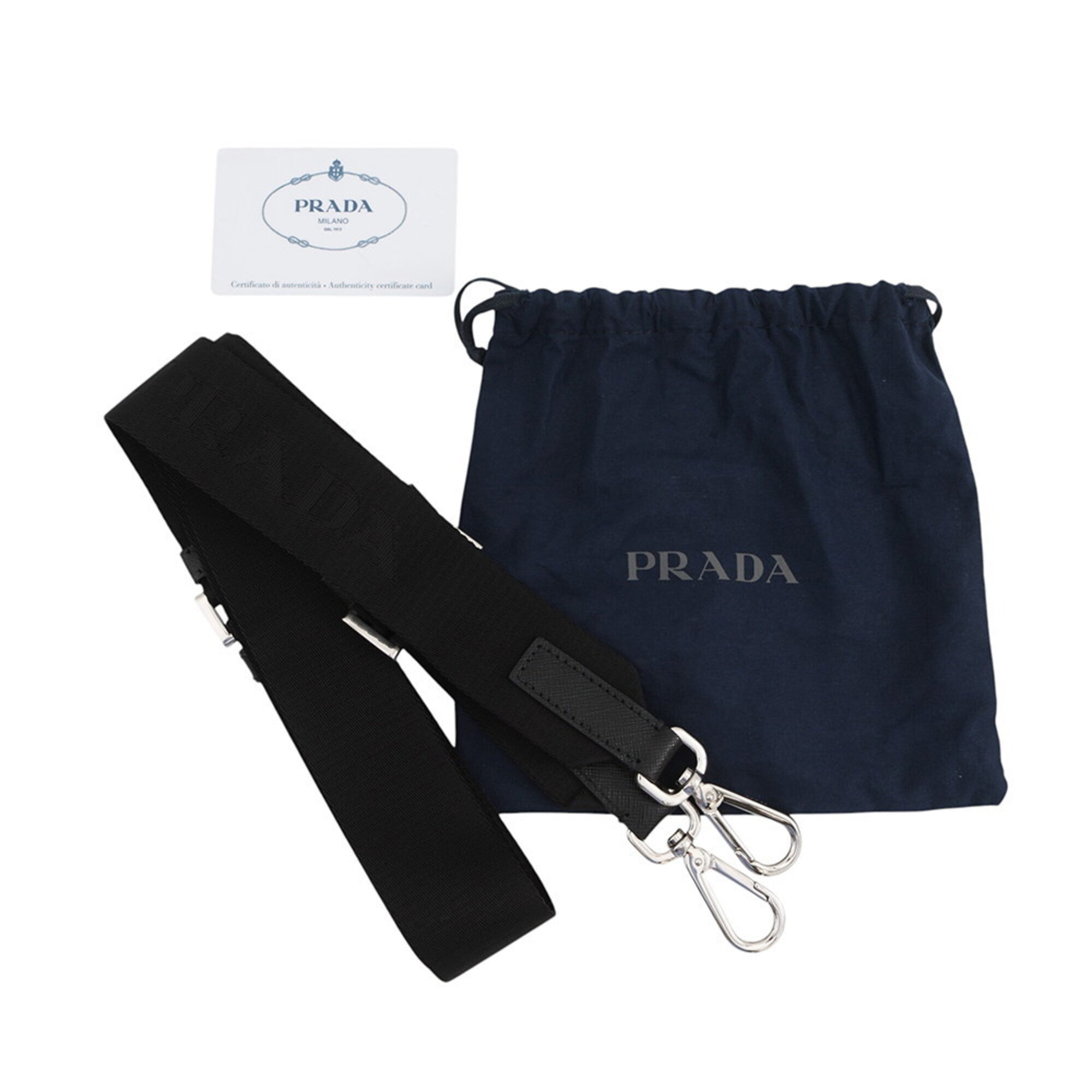 Prada Saffiano Black Gray Nylon Saffiano Handbag Tote Bag (Pre-Owned)