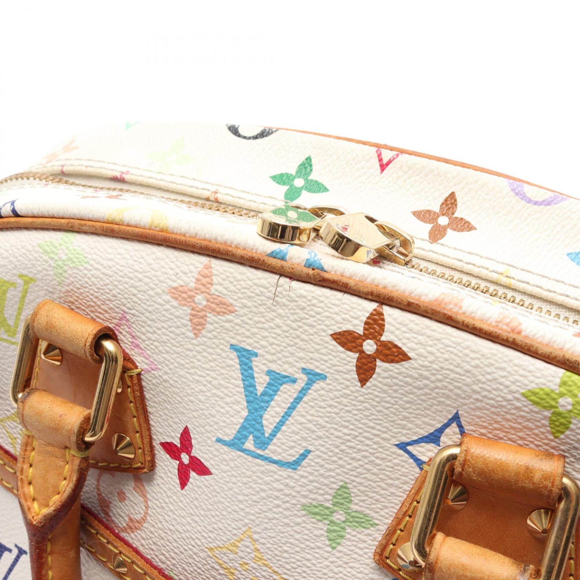 Louis Vuitton Multi-Color White Coated Canvas Leather Handbag (Pre-Owned)