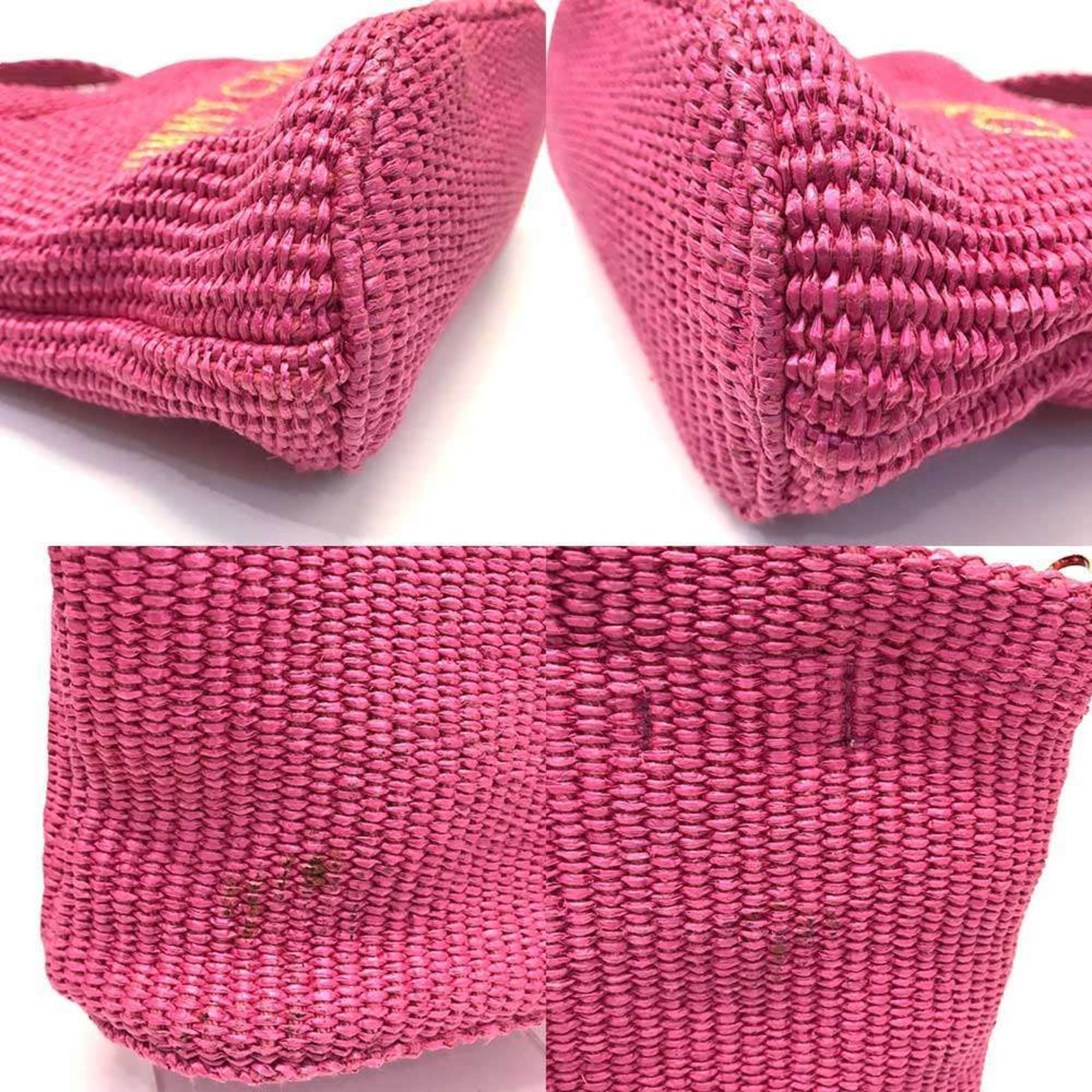 Jimmy Choo Pink Raffia Handbag (Pre-Owned)