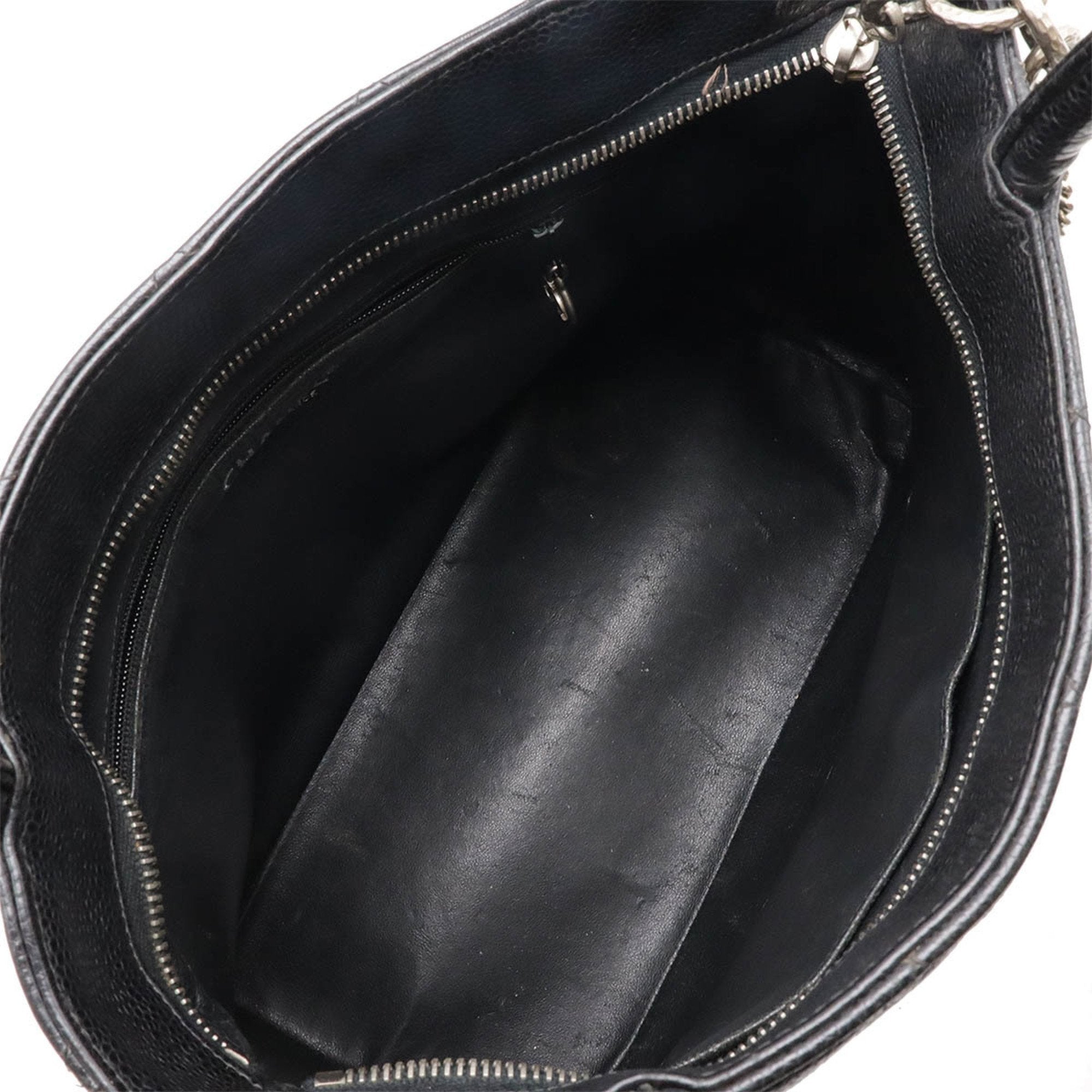 Chanel Black Caviar Leather Shoulder Bag Tote Bag (Pre-Owned)