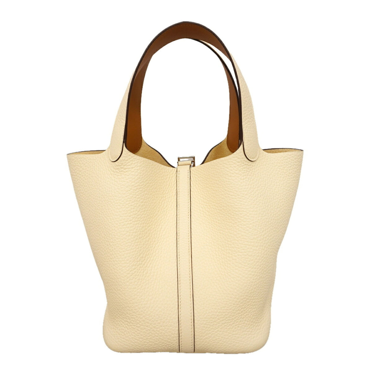 Hermes Silver Taurillon Clemence Leather Handbag (Pre-Owned)
