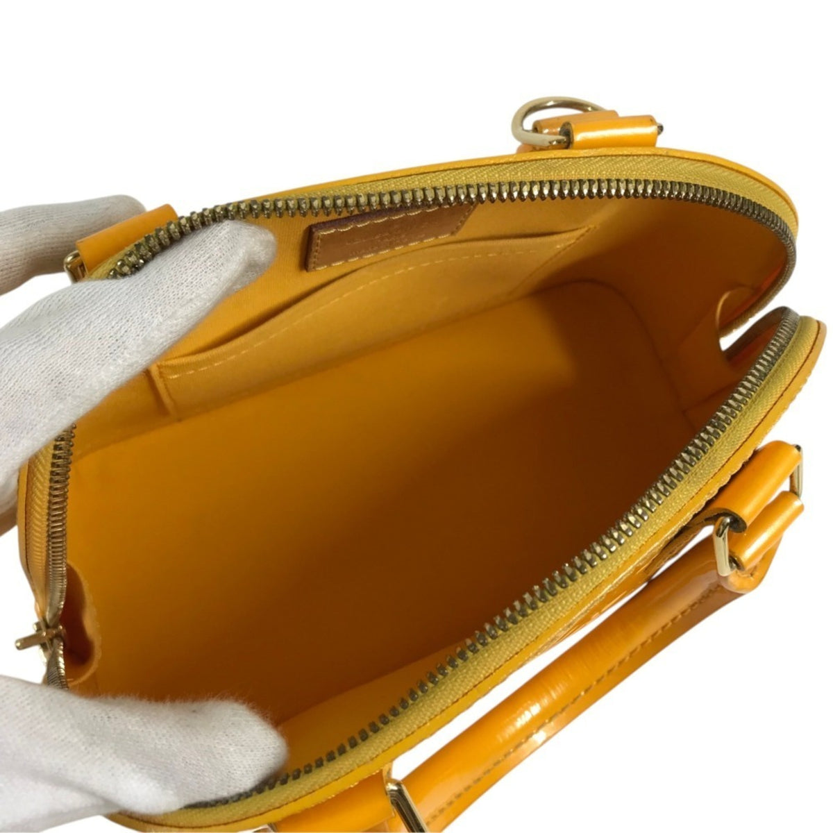 Louis Vuitton Yellow Monogram Vernis Handbag Shoulder Bag Tote Bag (Pre-Owned)