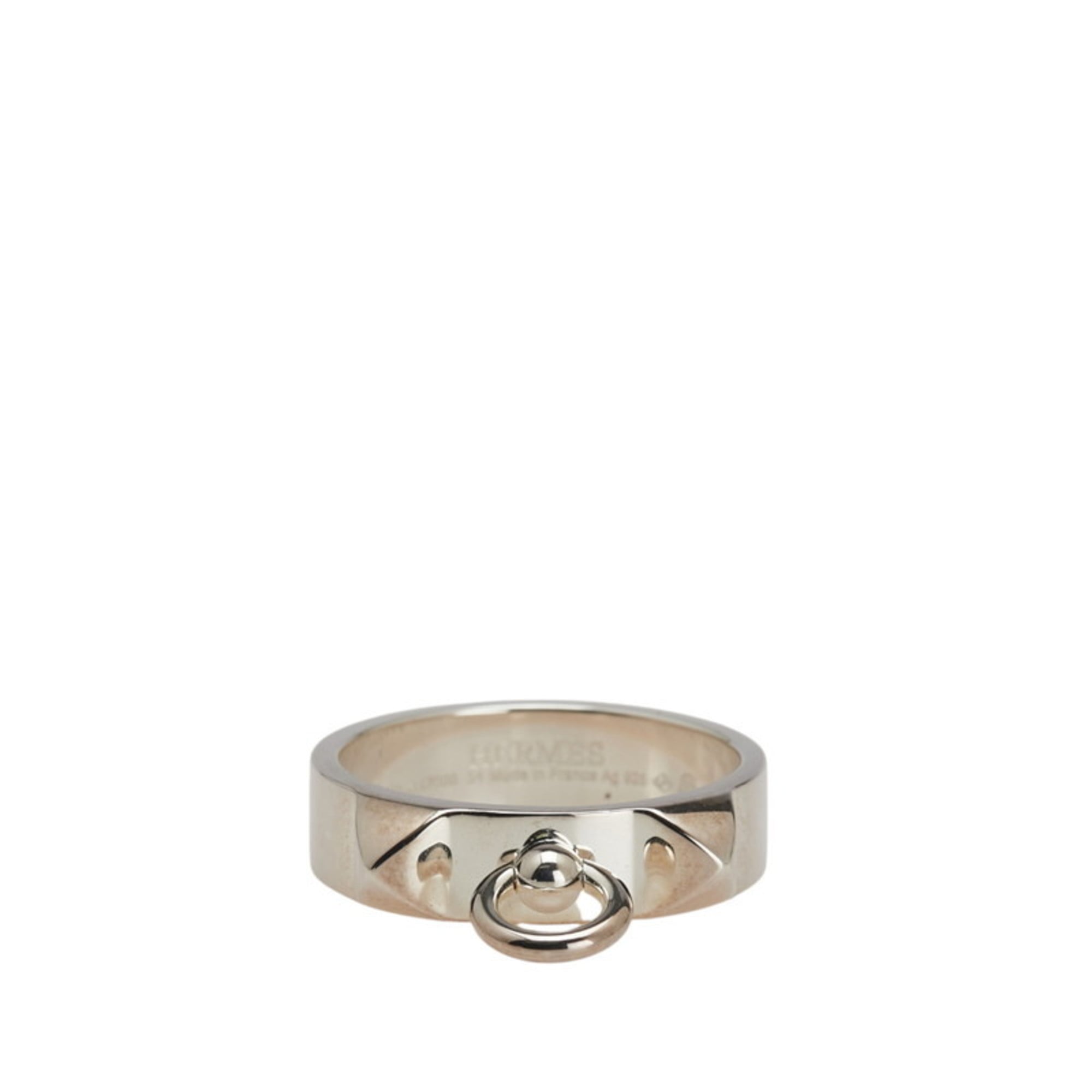 Hermes Collier De Chien Silver Silver 925 Band Ring (Pre-Owned)