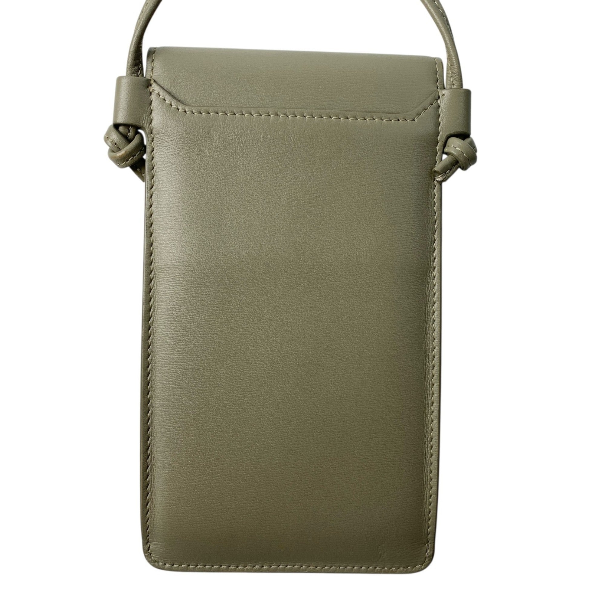 Celine Gray Khaki Leather Phone Wallet (Pre-Owned)