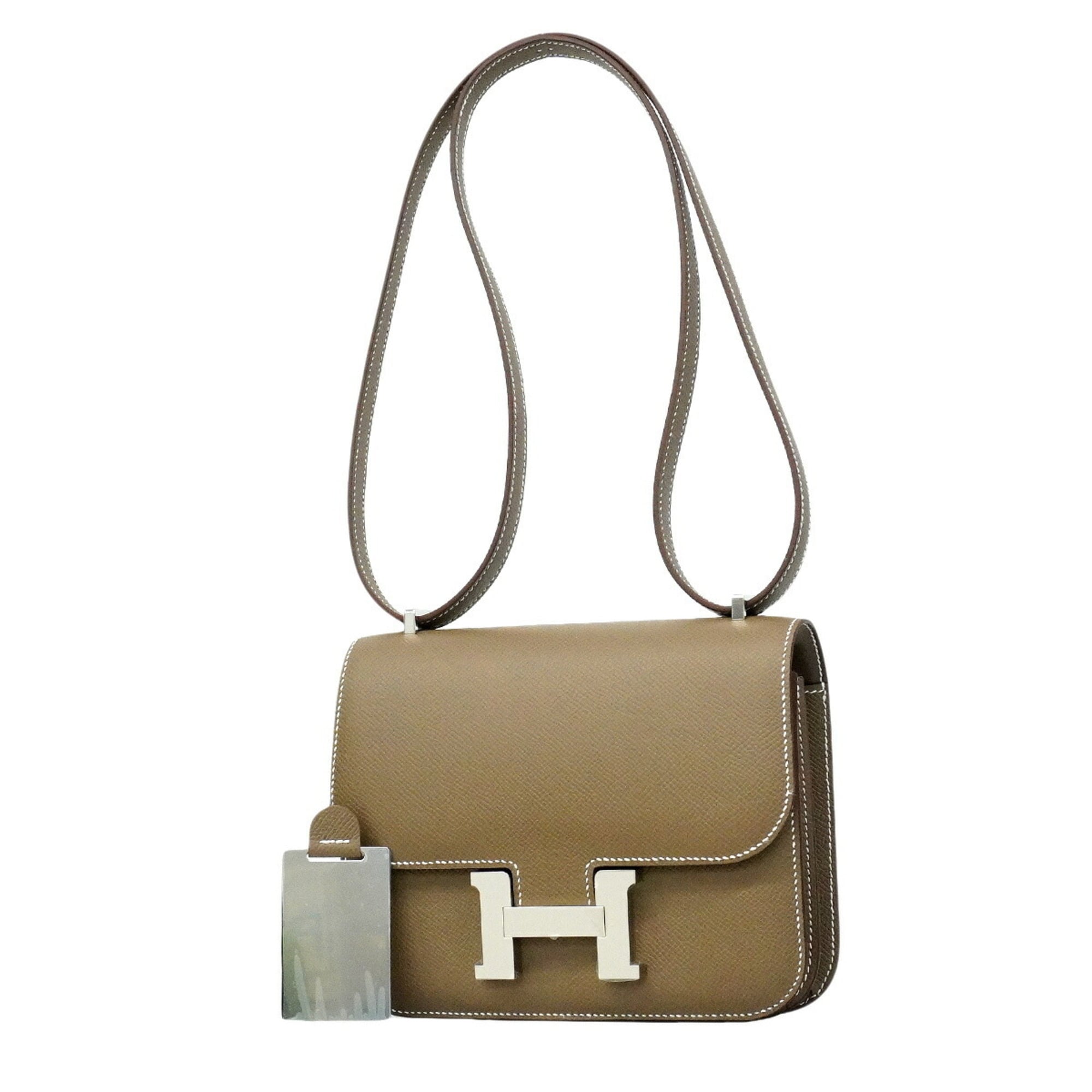 Hermes Etoupe Gray Epsom Leather Leather Shoulder Bag (Pre-Owned)
