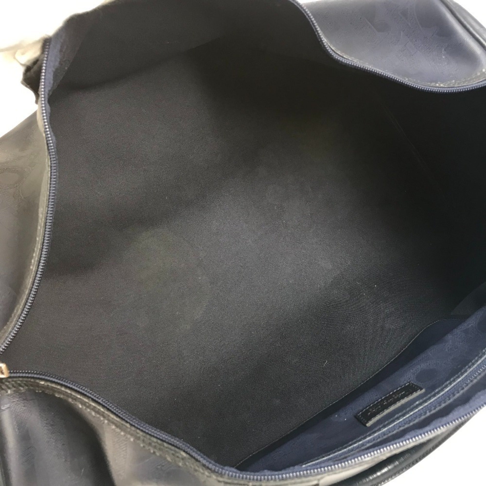 Christian Dior Navy Pvc Leather Boston Bag Handbag (Pre-Owned)