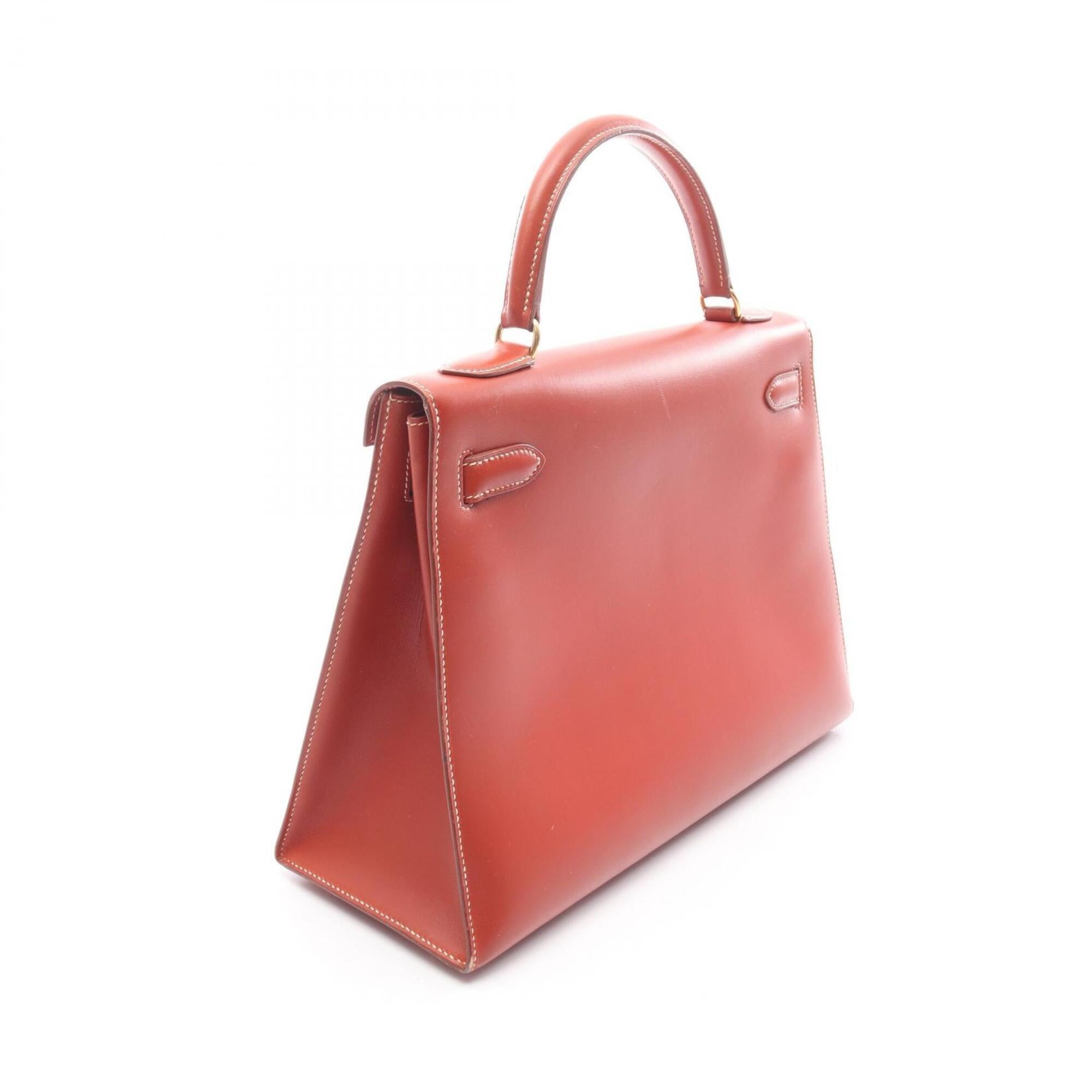 Hermes Brown Box Calf Leather Handbag (Pre-Owned)