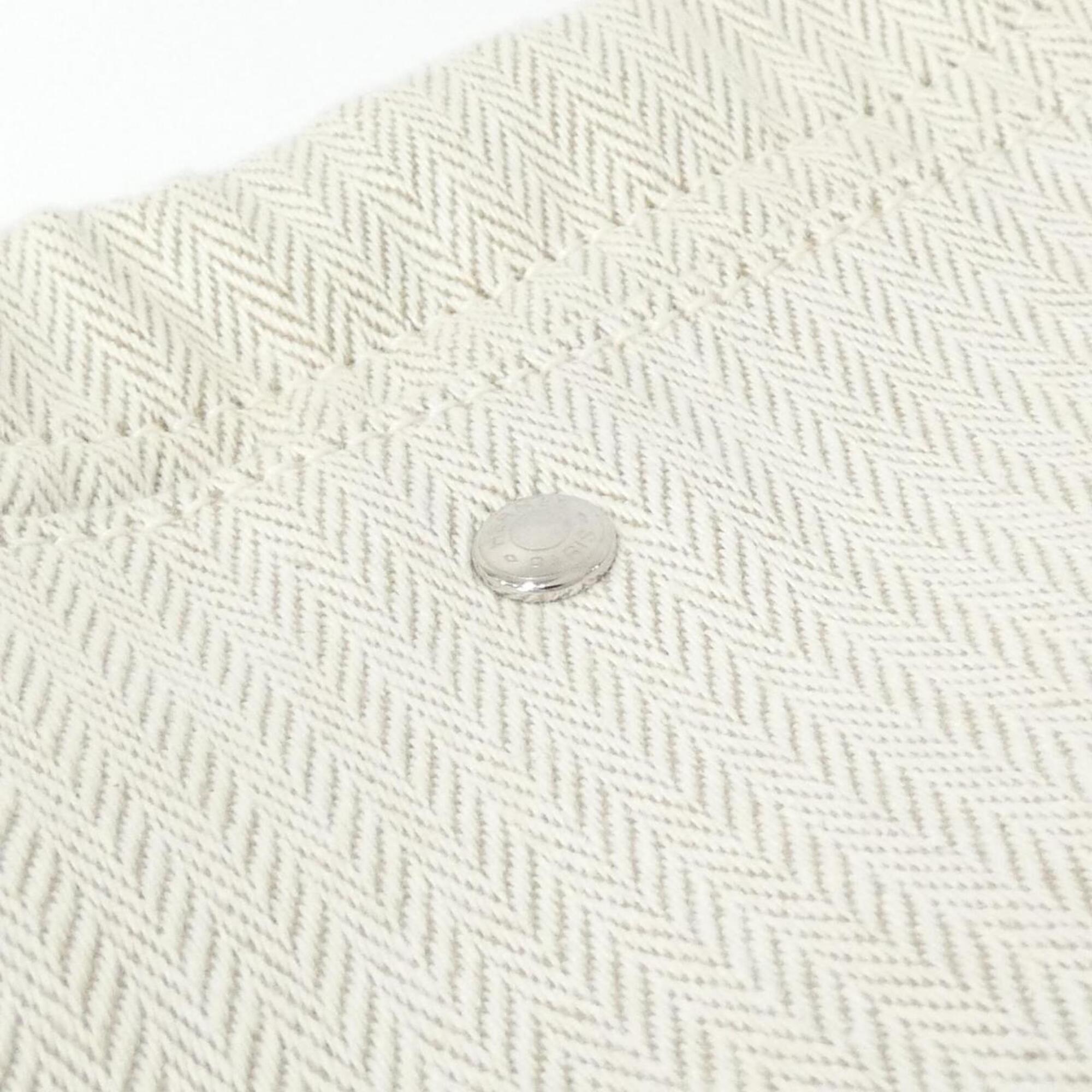 Hermes Fauve Natural Toile Chevron Barenia Leather Handbag Pouch (Pre-Owned)